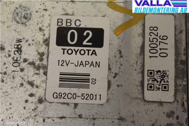 Toyota YARIS XP90 06-11 Styrenhet Övrigt
