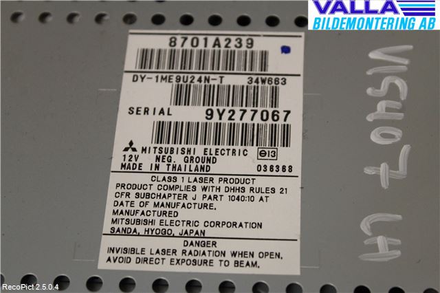 Mitsubishi COLT 09-13 Cd Radio - Multimediapanel