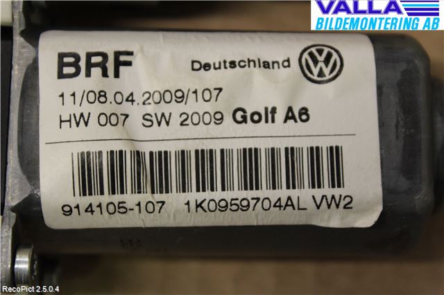 Volkswagen VW GOLF VI 09-13 Fönsterhissmotor