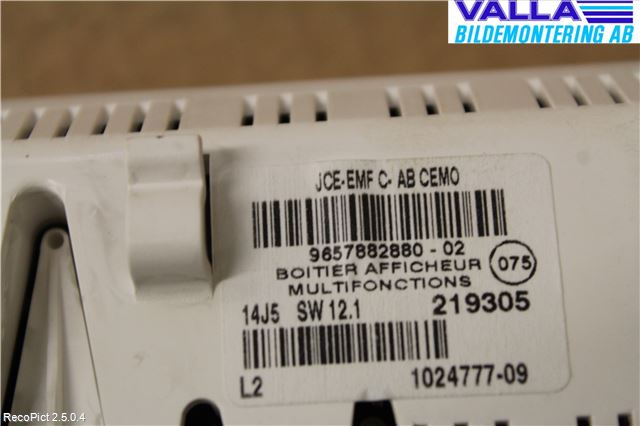 Citroen C5     05-08 Kontrolldisplay