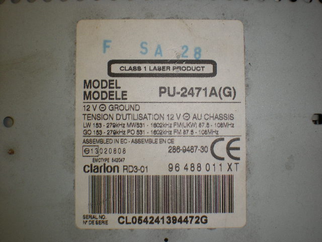 Citroen C2 Cd Radio - Multimediapanel