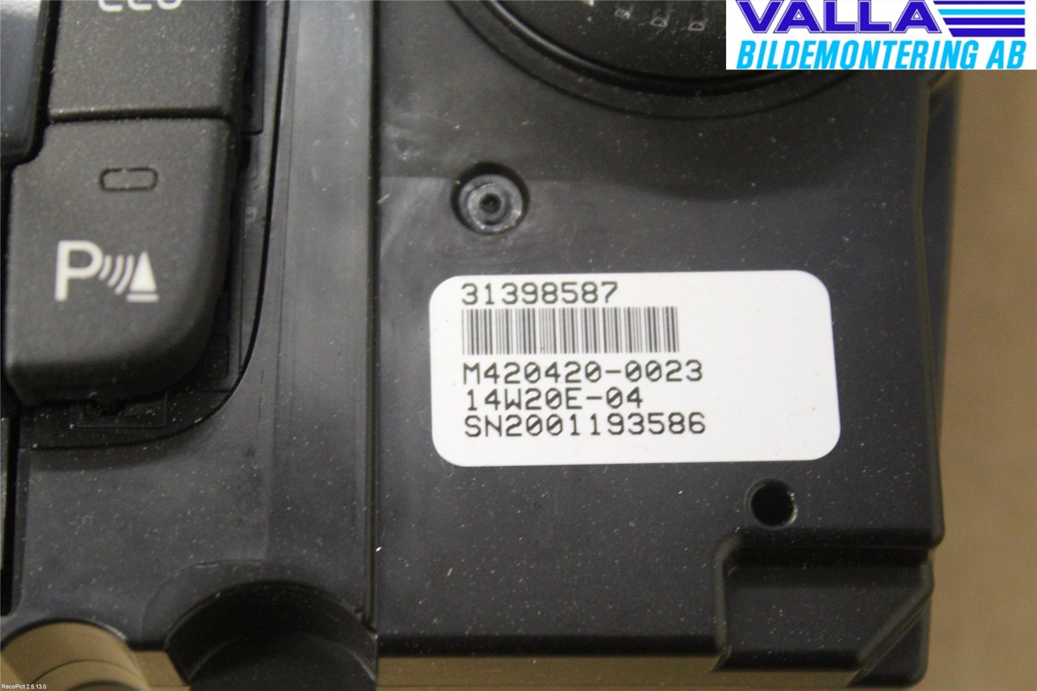 Volvo V60 14-18 Värmereglage