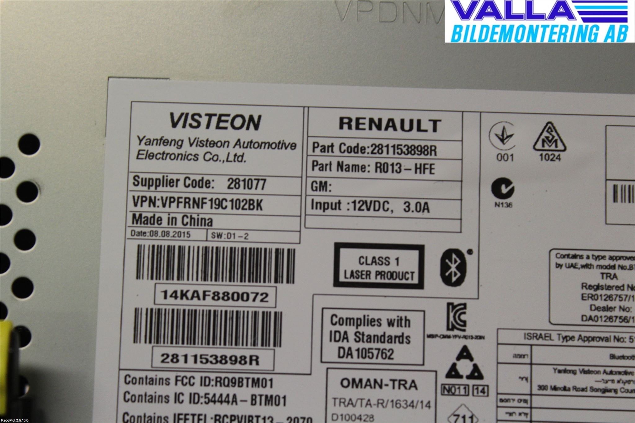 Renault KADJAR 15- Cd Radio - Multimediapanel