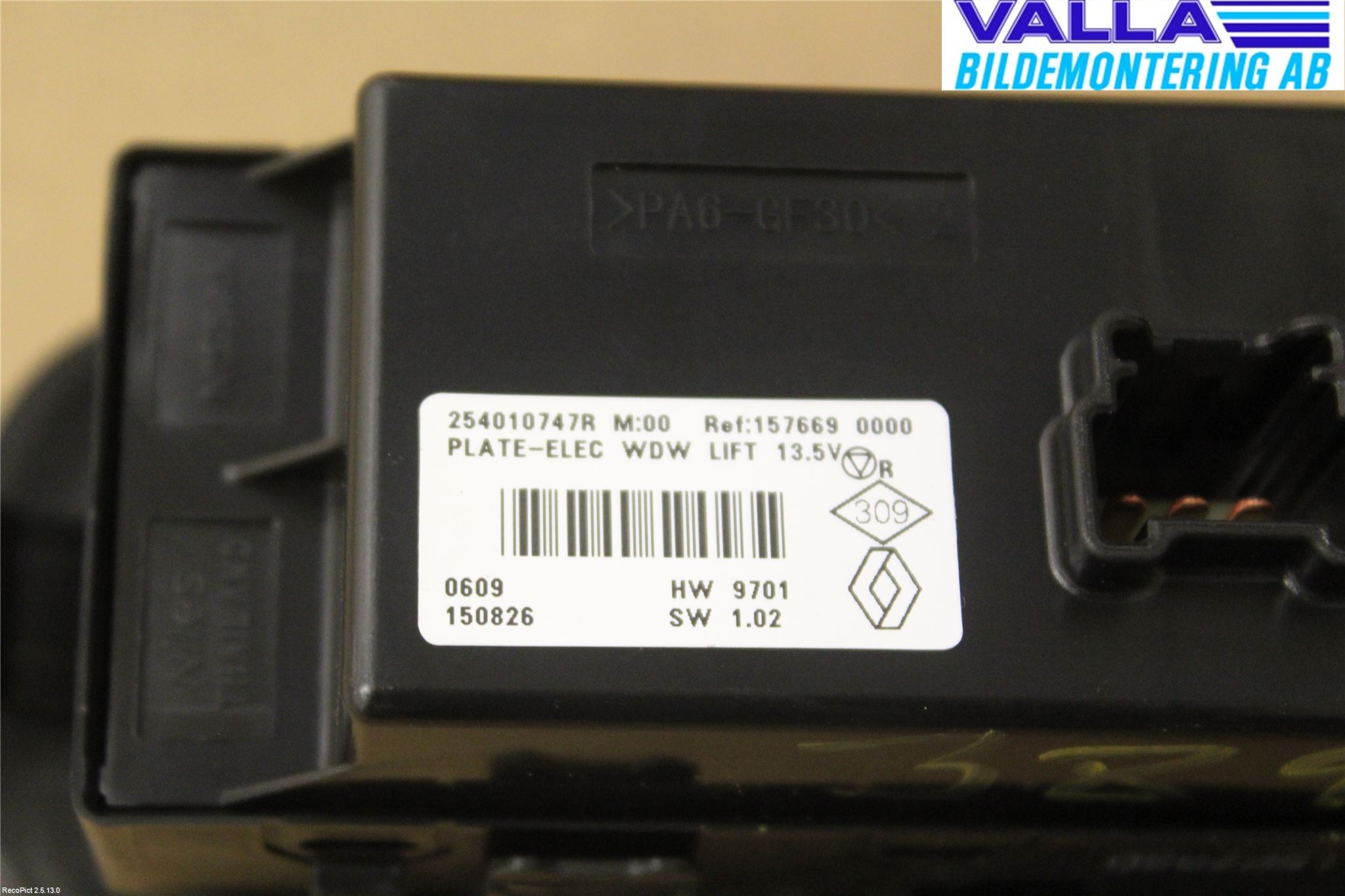 Renault KADJAR 15- Strömställare Elhiss