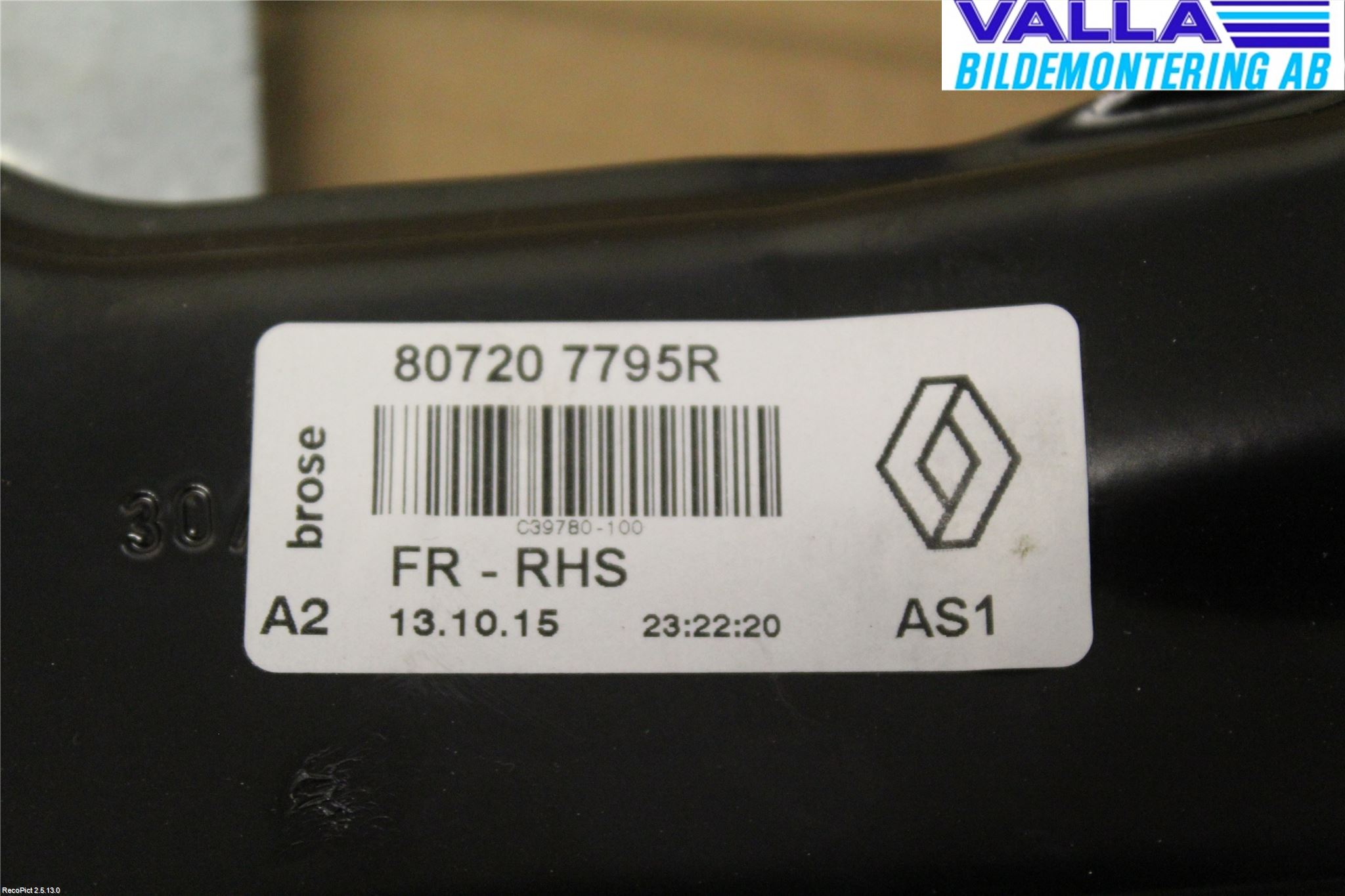 Renault KADJAR 15- Fönsterhiss El Kompl