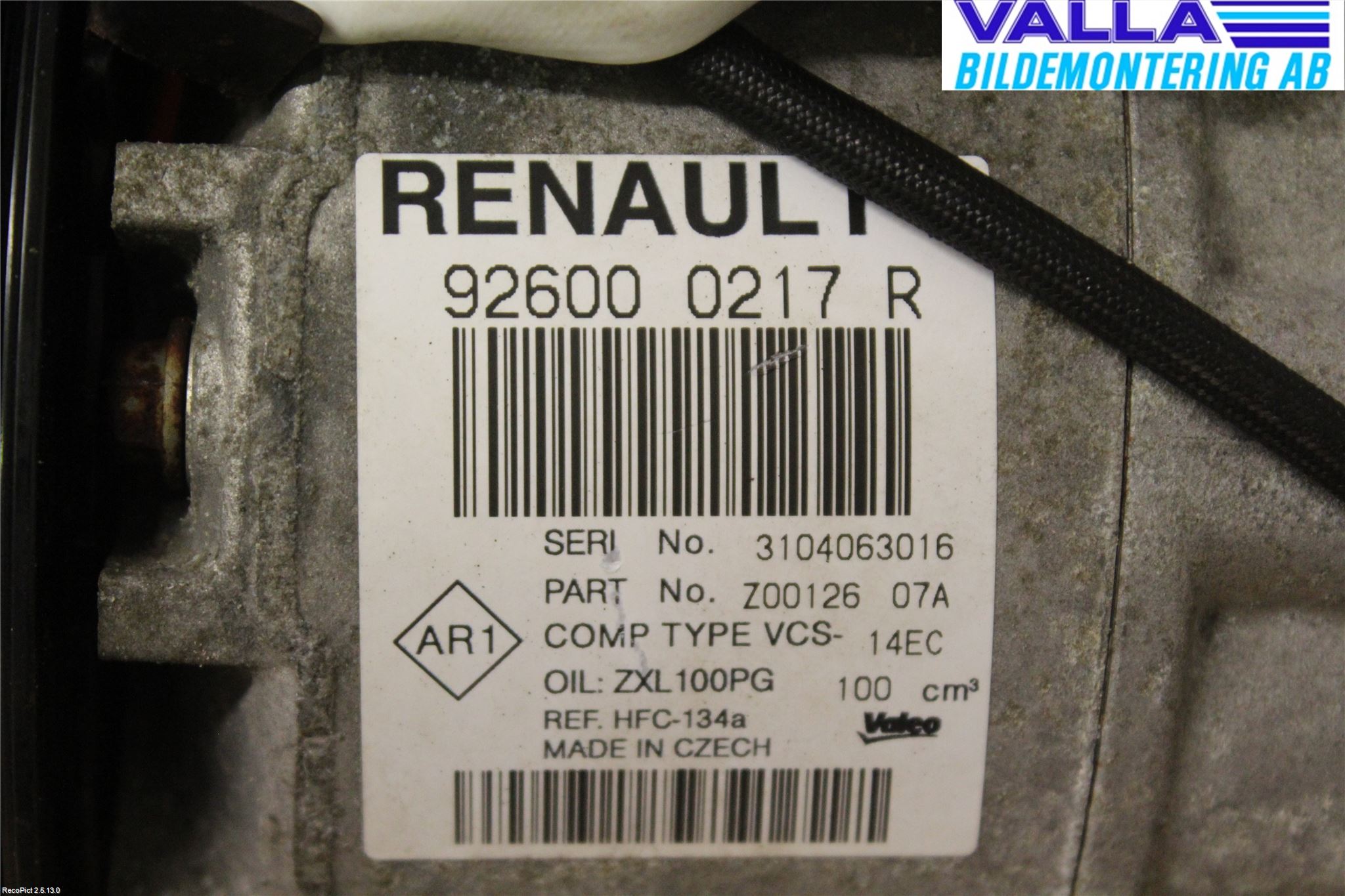 Renault CAPTUR 13-19 Ac Kompressor