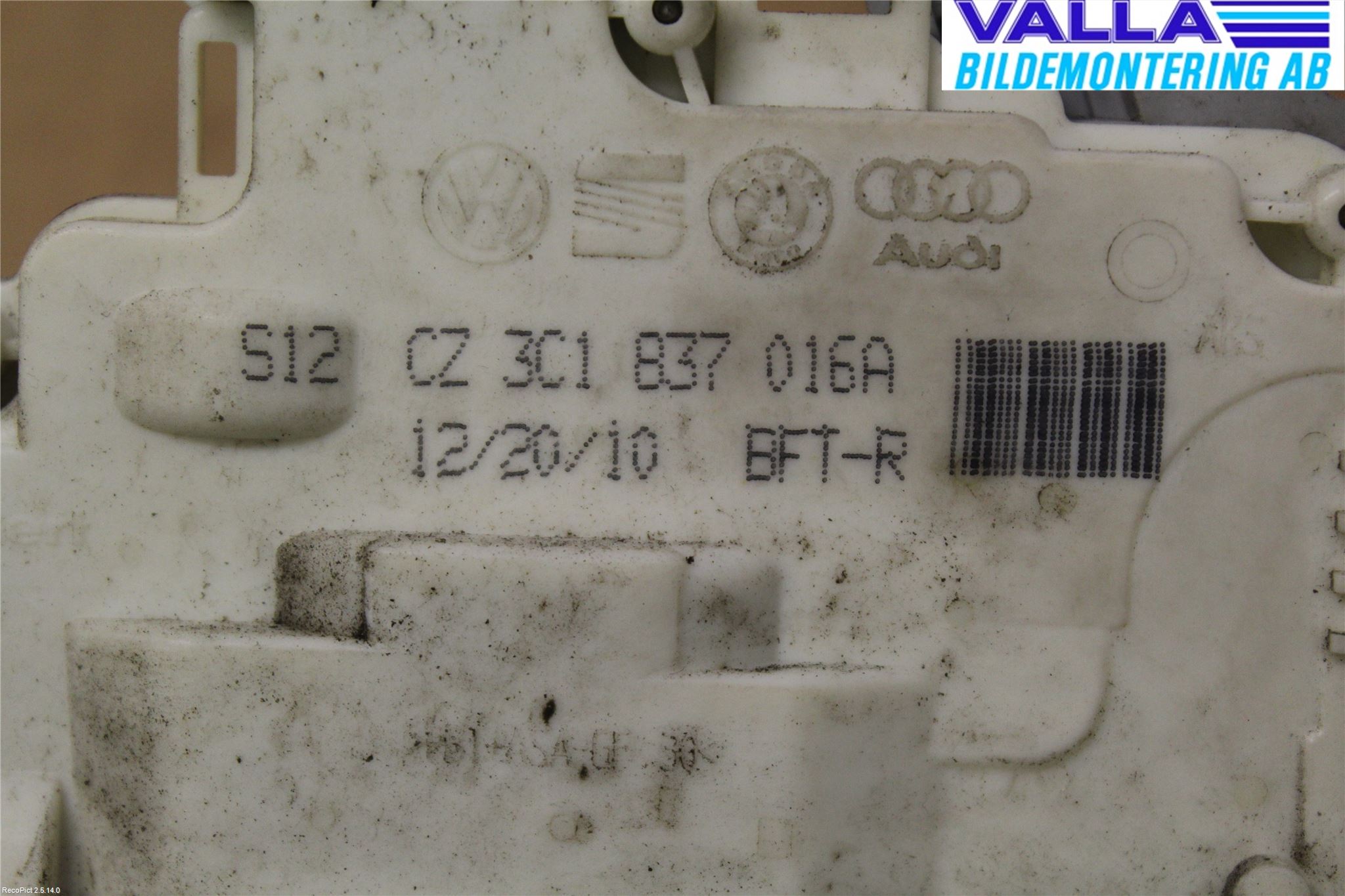 Volkswagen VW PASSAT 11-14 Låskista-Dörrlås