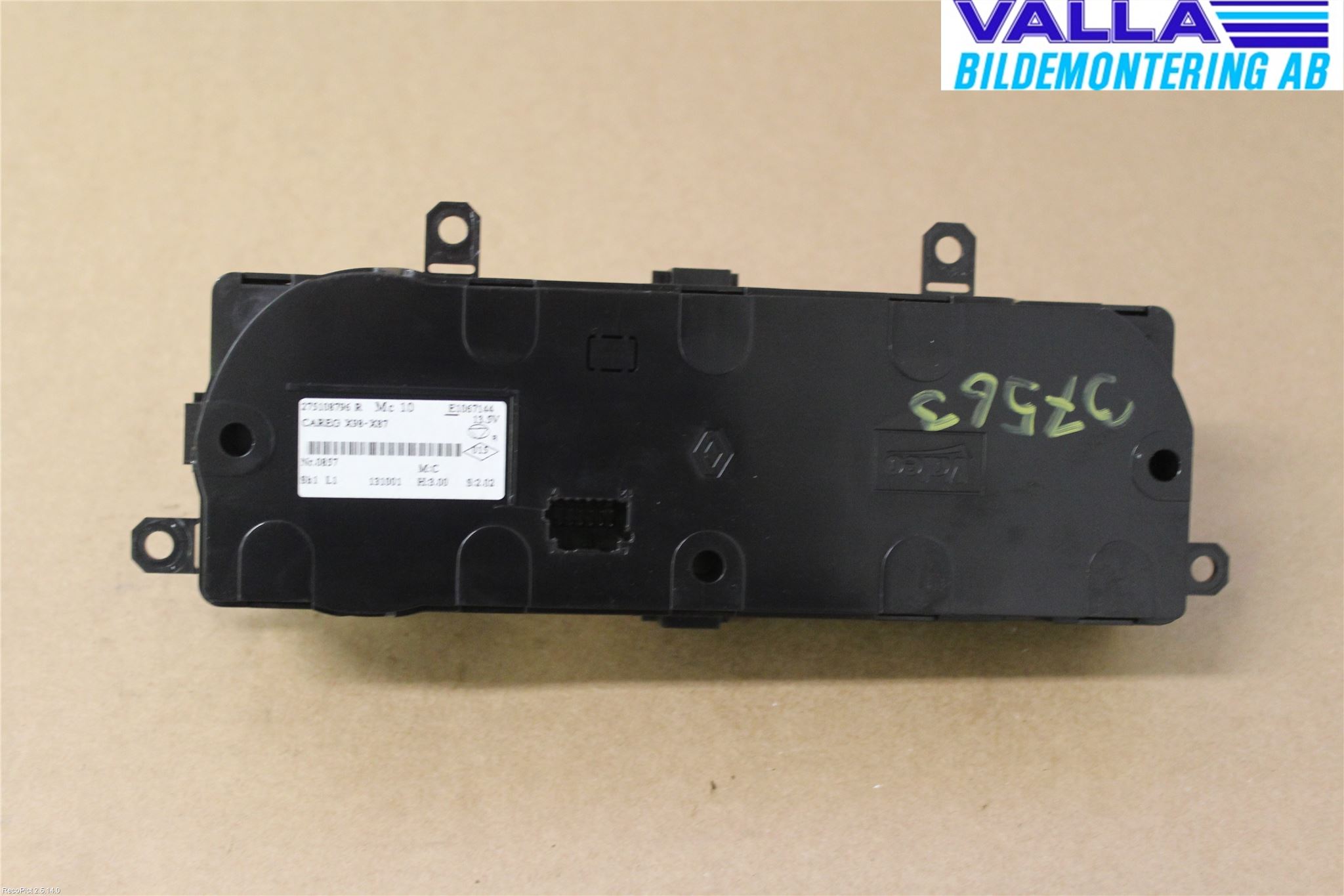 Renault CAPTUR 13-19 Värmereglage