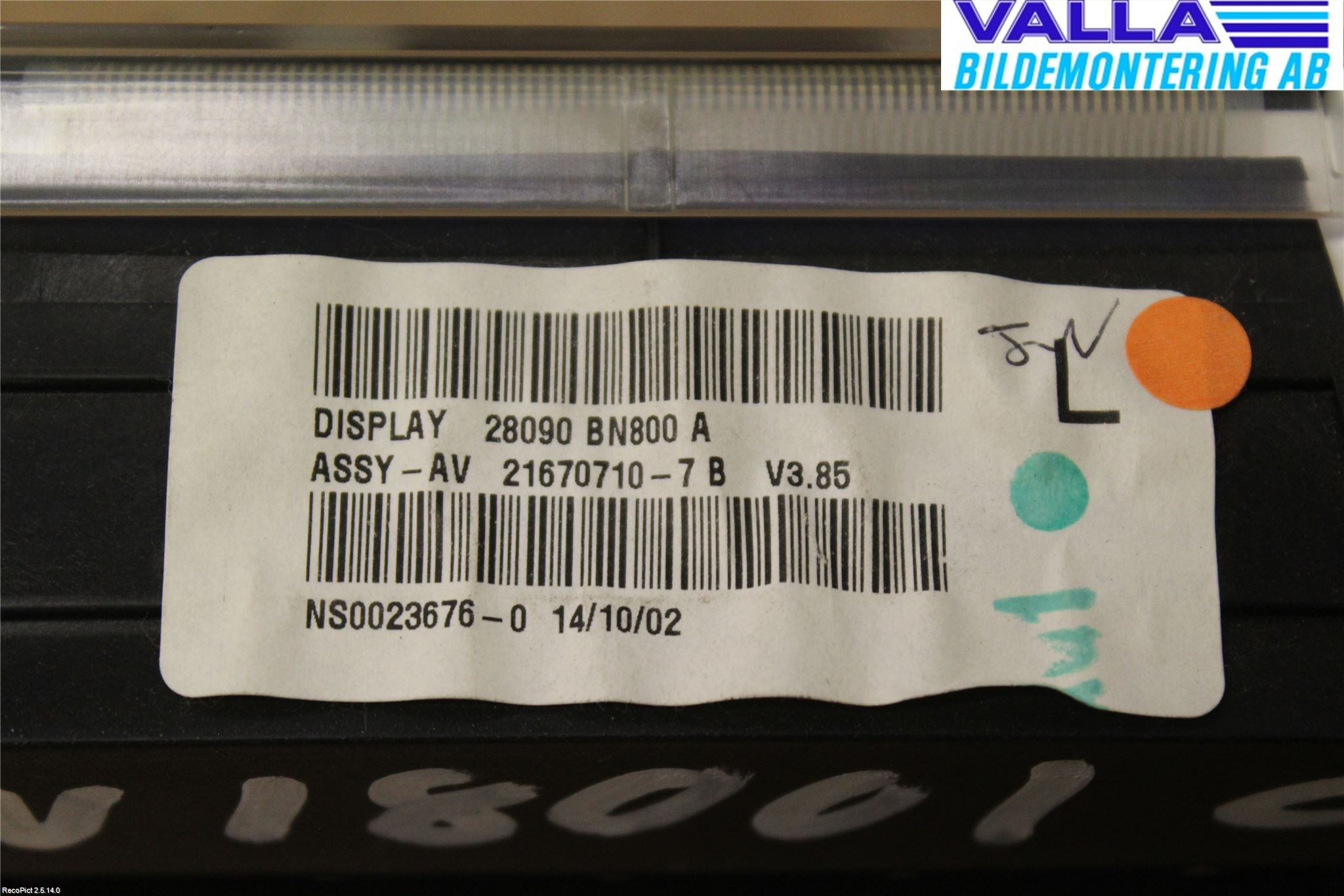 Nissan ALMERA    00-06 Kontrolldisplay