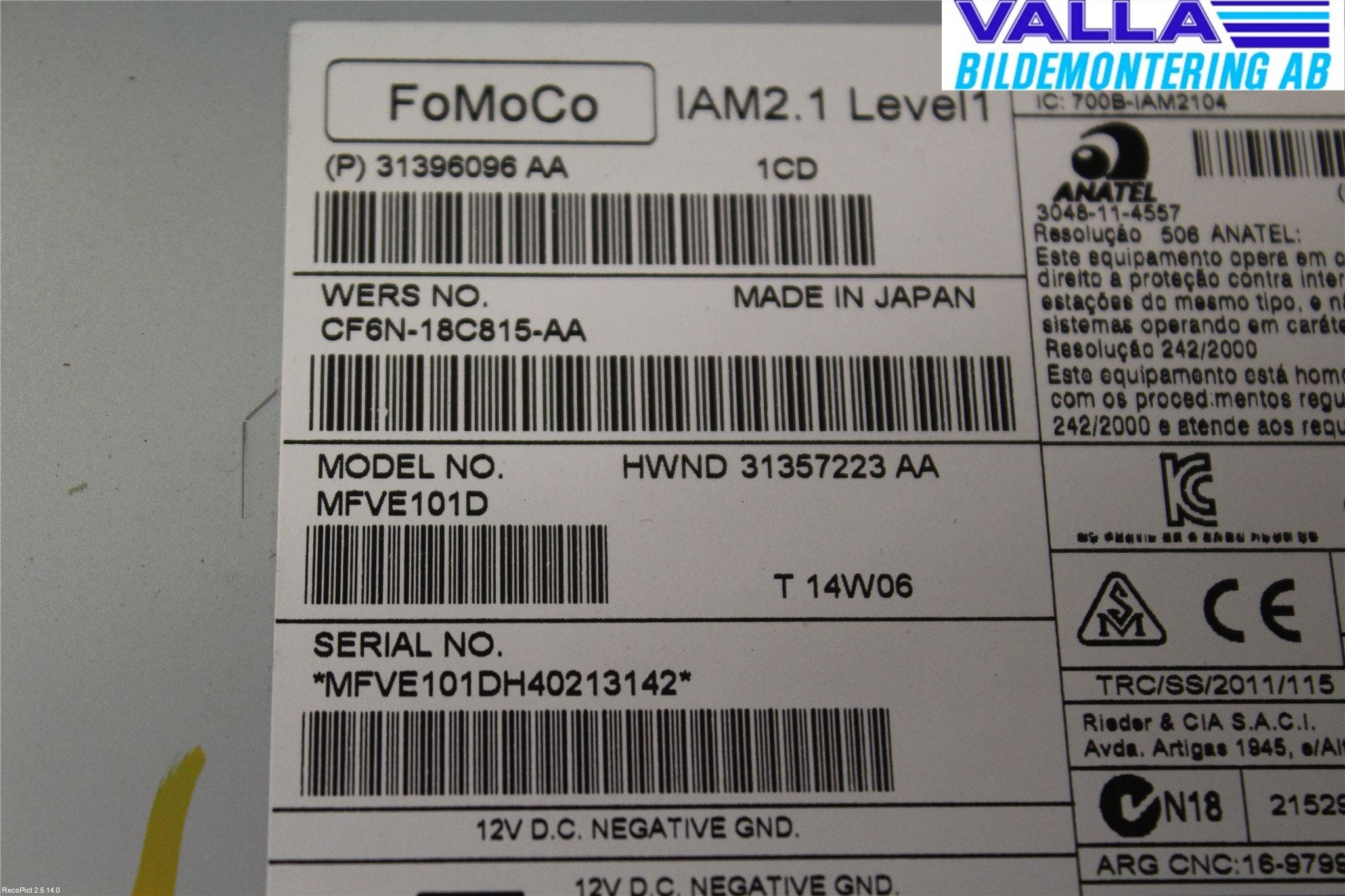 Volvo V40 CROSS COUNTRY 13-19 Cd Radio - Multimediapanel