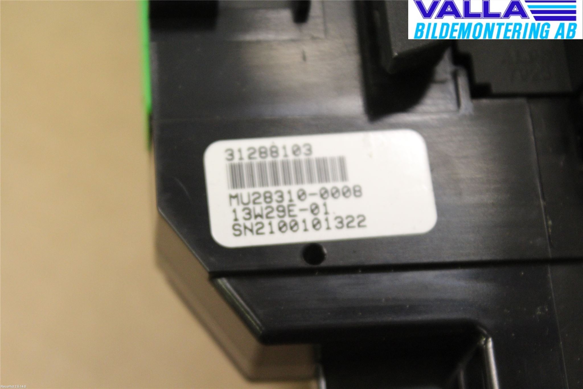 Volvo V40 12-19 Värmereglage