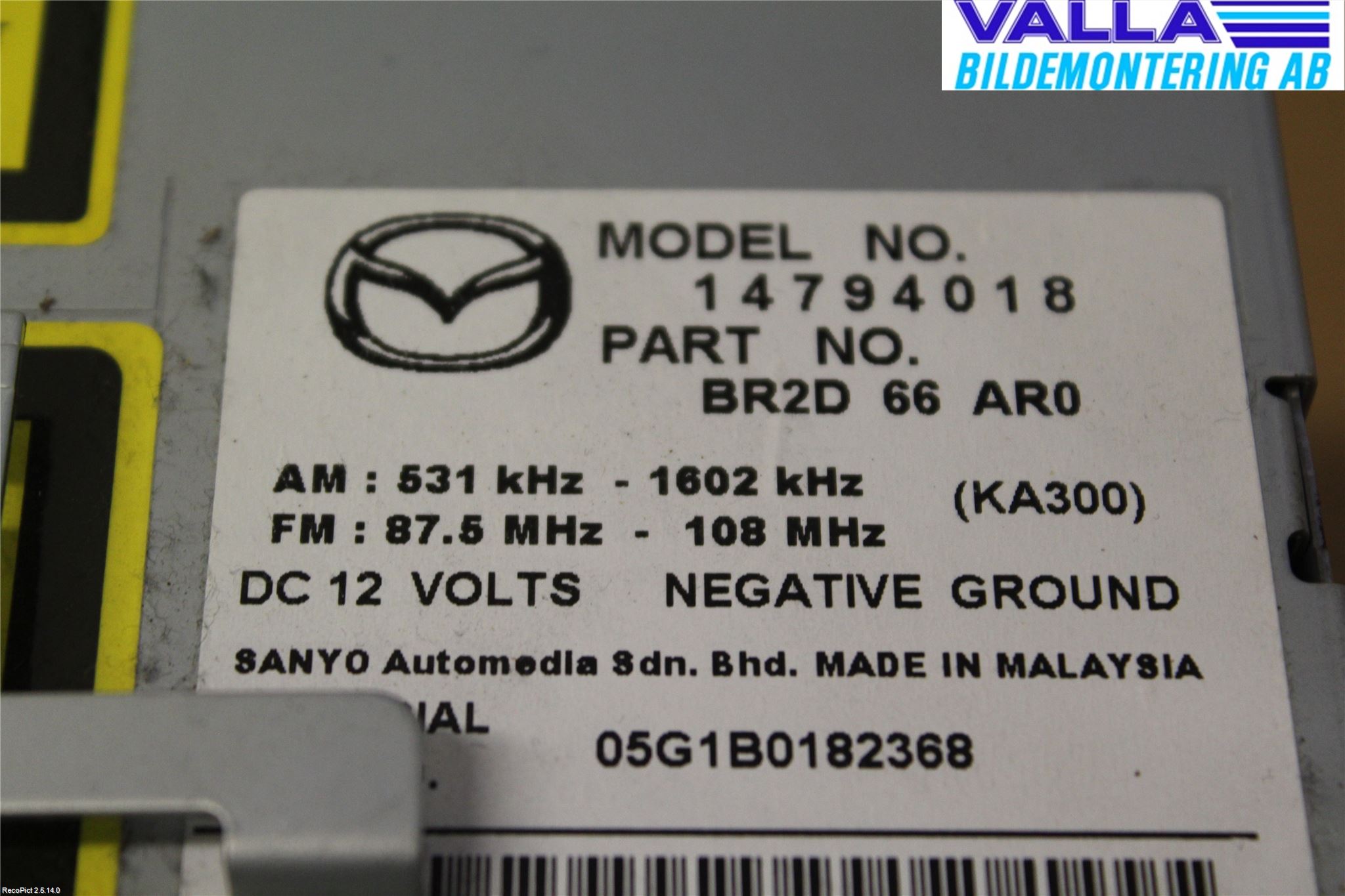 Mazda 3 I 03-06 Cd Radio - Multimediapanel
