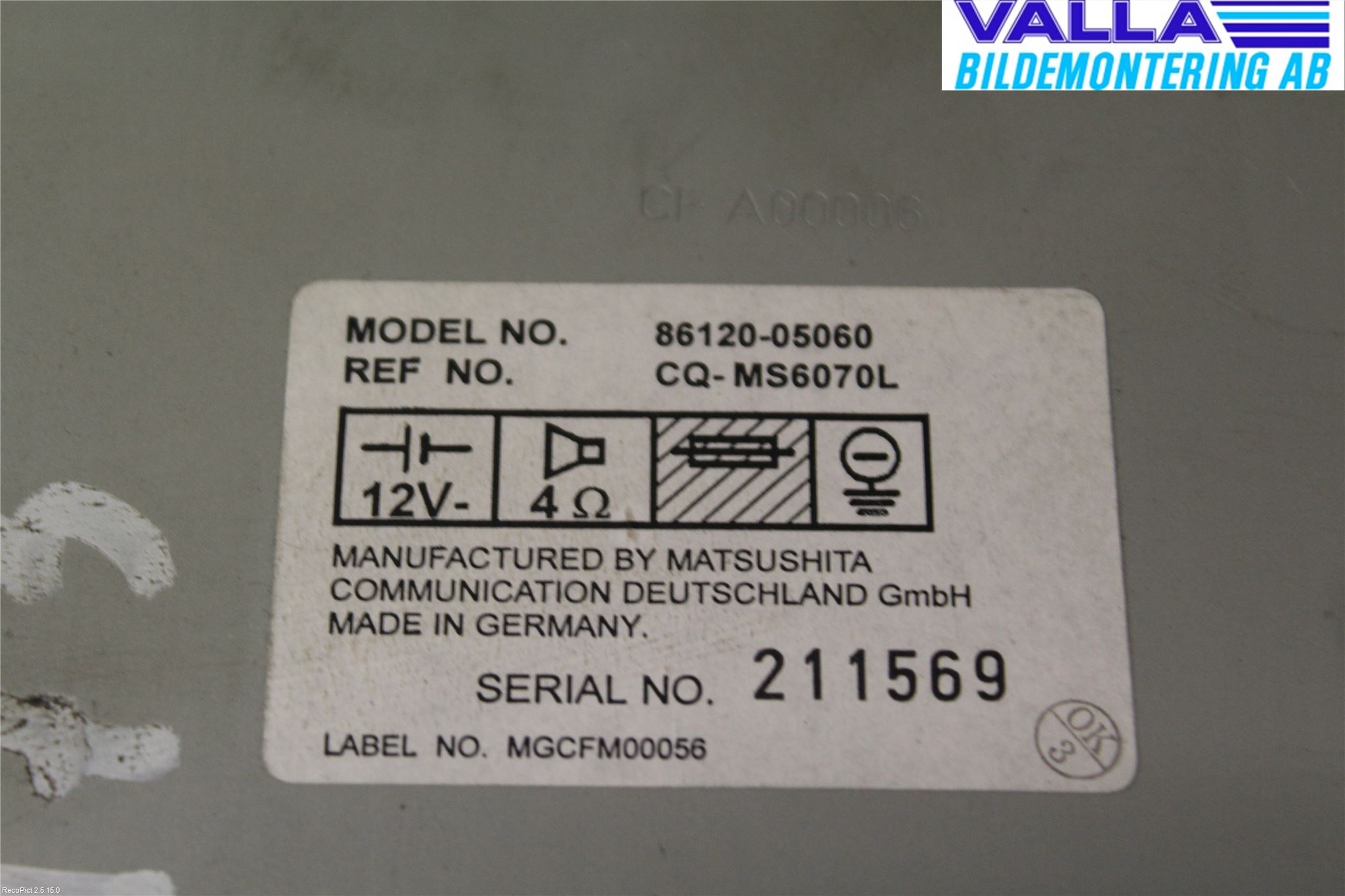 Toyota AVENSIS 98-02 Cd Radio - Multimediapanel
