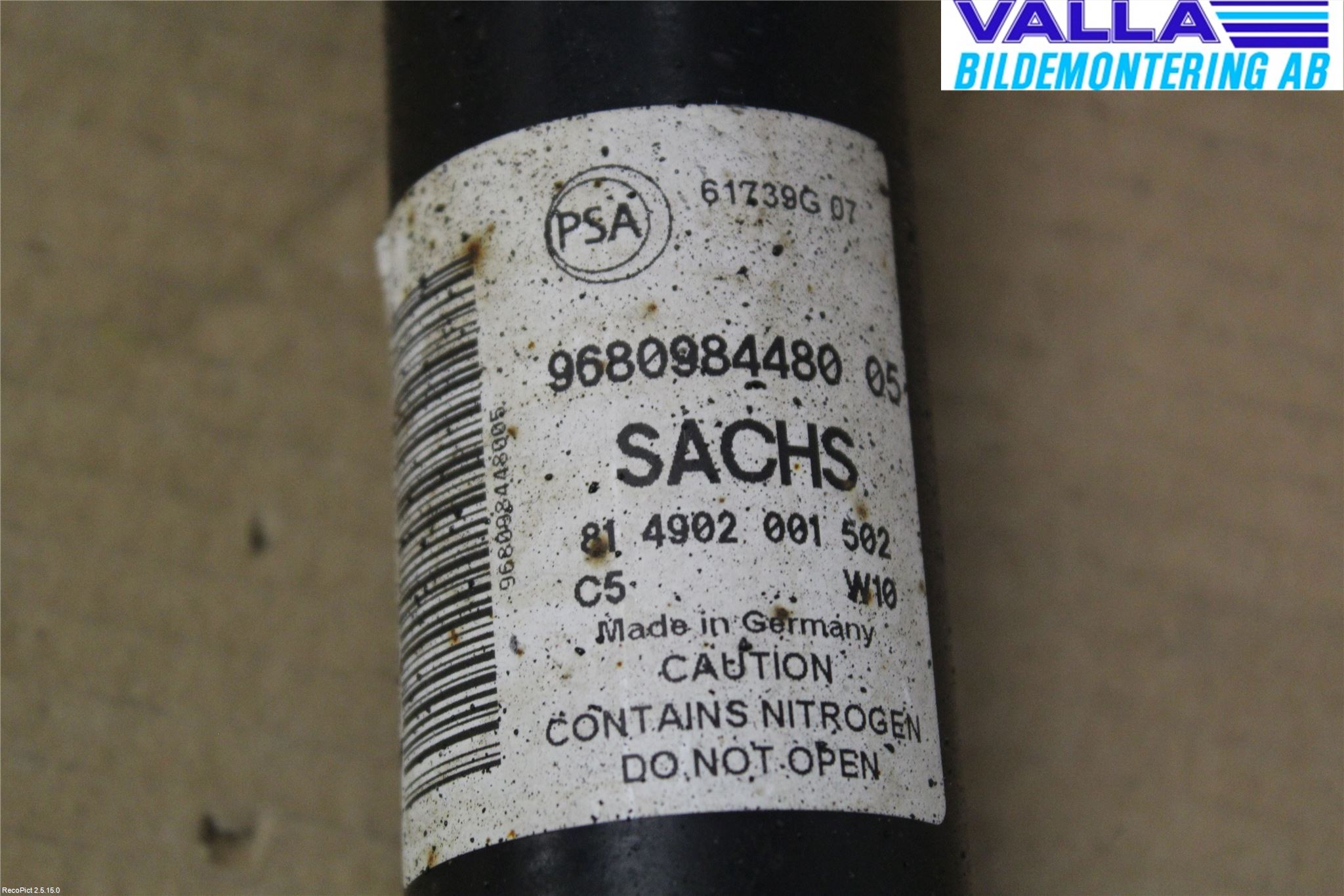 Citroen BERLINGO 08-18 Stötdämpare Bak