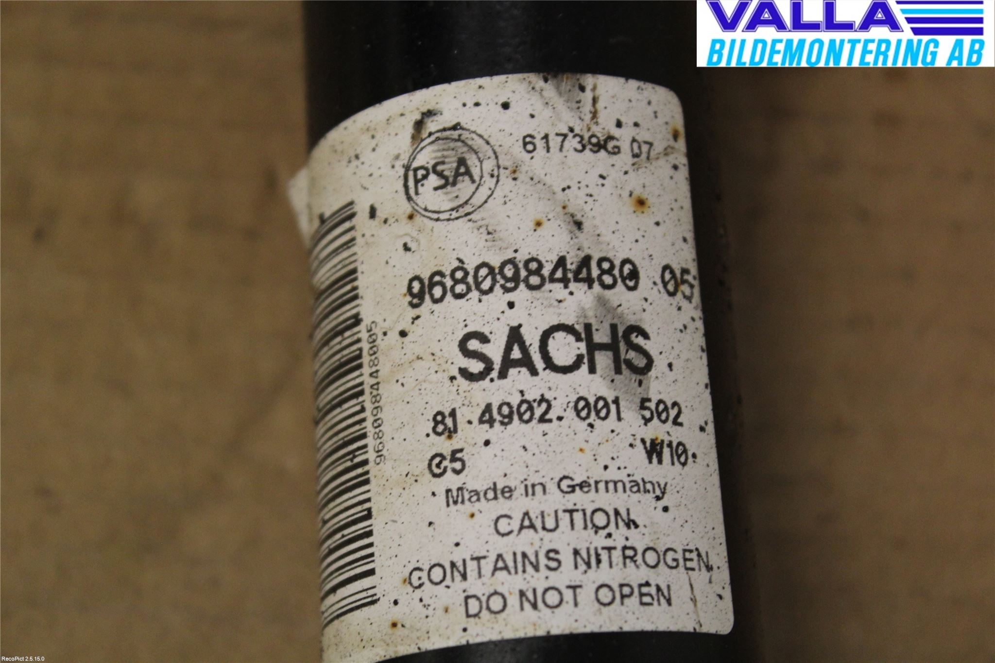 Citroen BERLINGO 08-18 Stötdämpare Bak