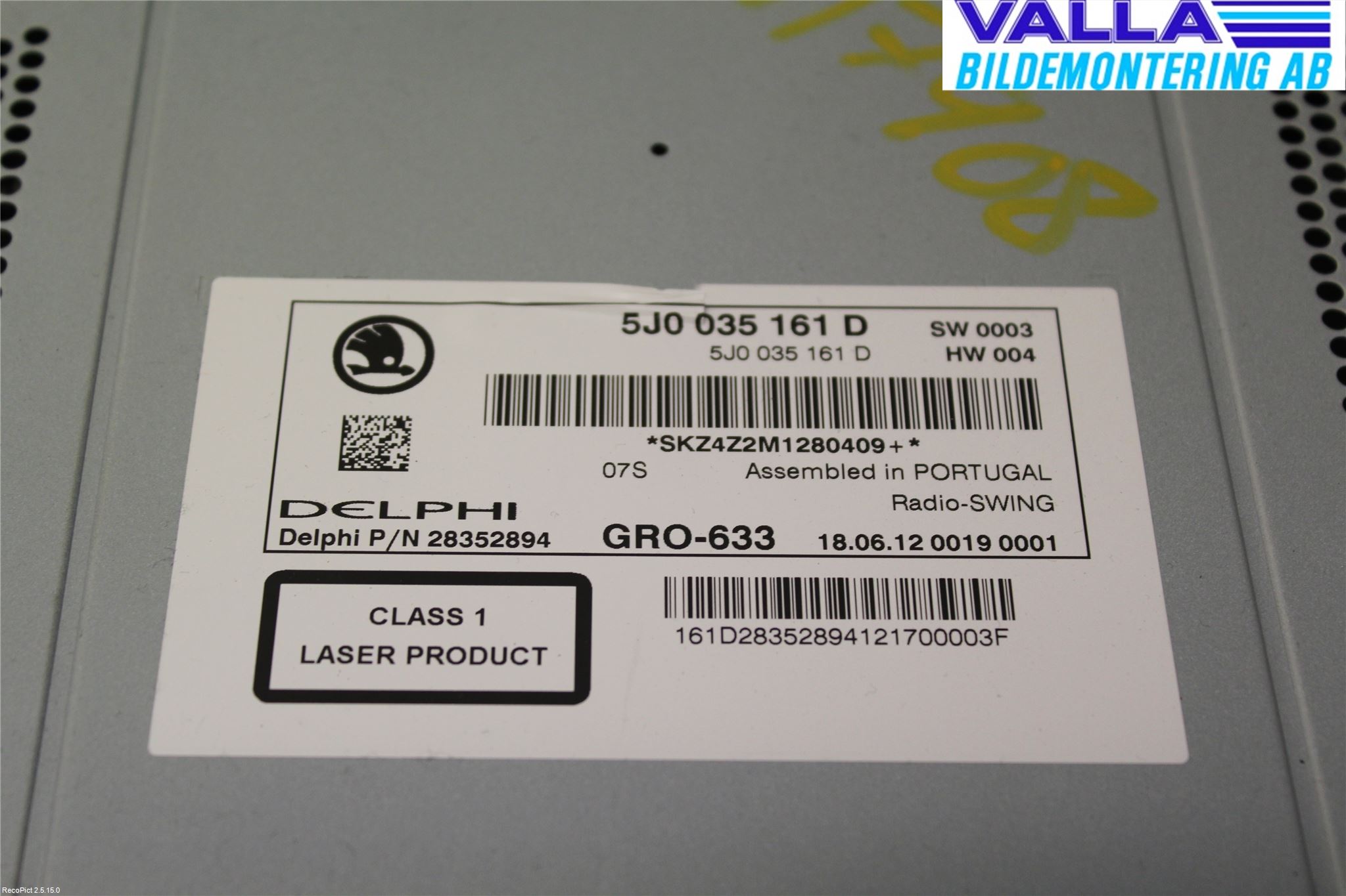 Skoda FABIA 07-14 Cd Radio - Multimediapanel