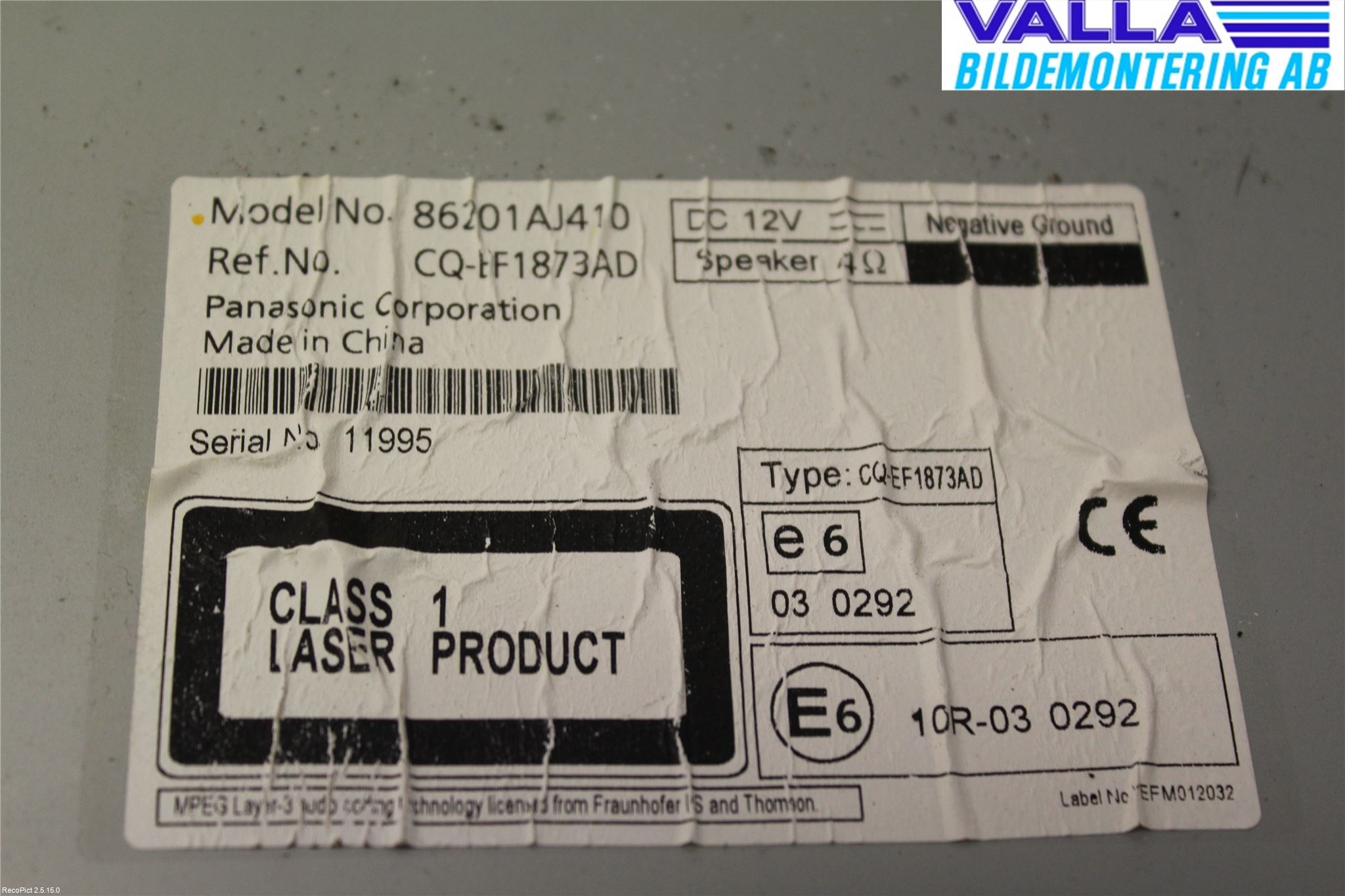 Subaru OUTBACK 10-15 Cd Radio - Multimediapanel