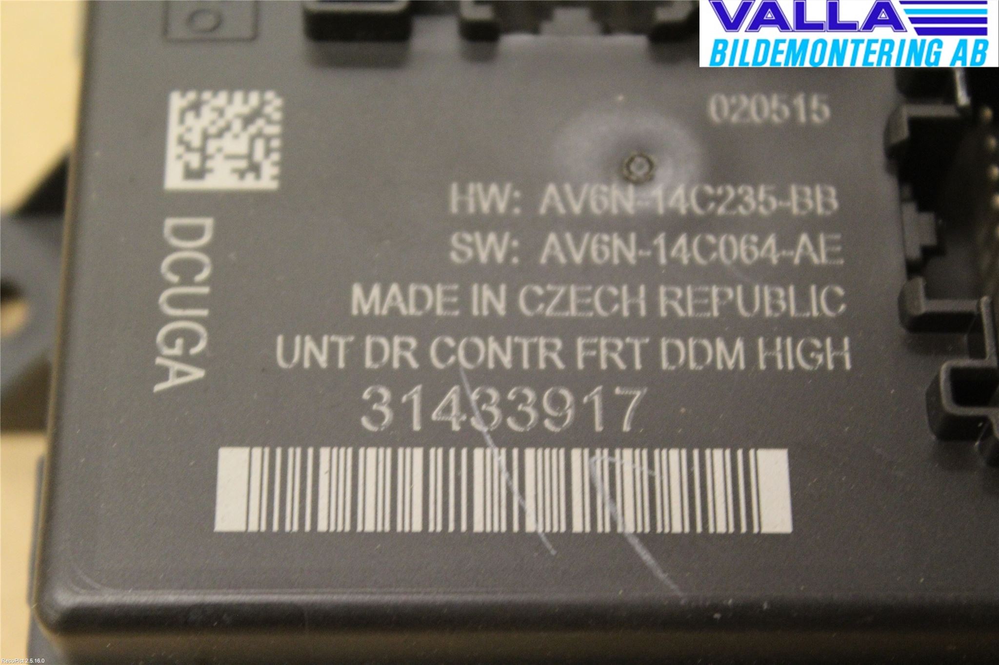 Volvo V60 14-18 Styrenhet Dörr