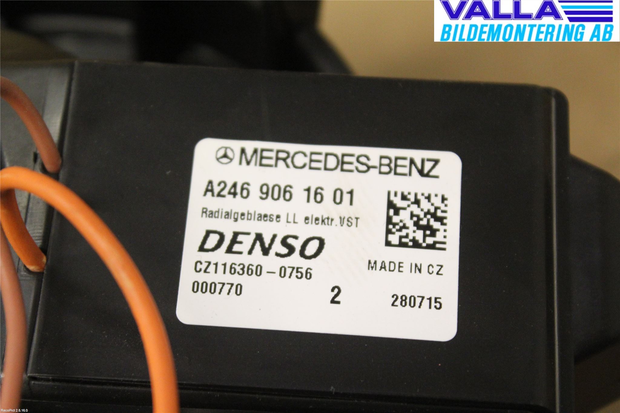 Mercedes-Benz MB CLA-KLASS (C117/X117) 13-19 Värmefläkt