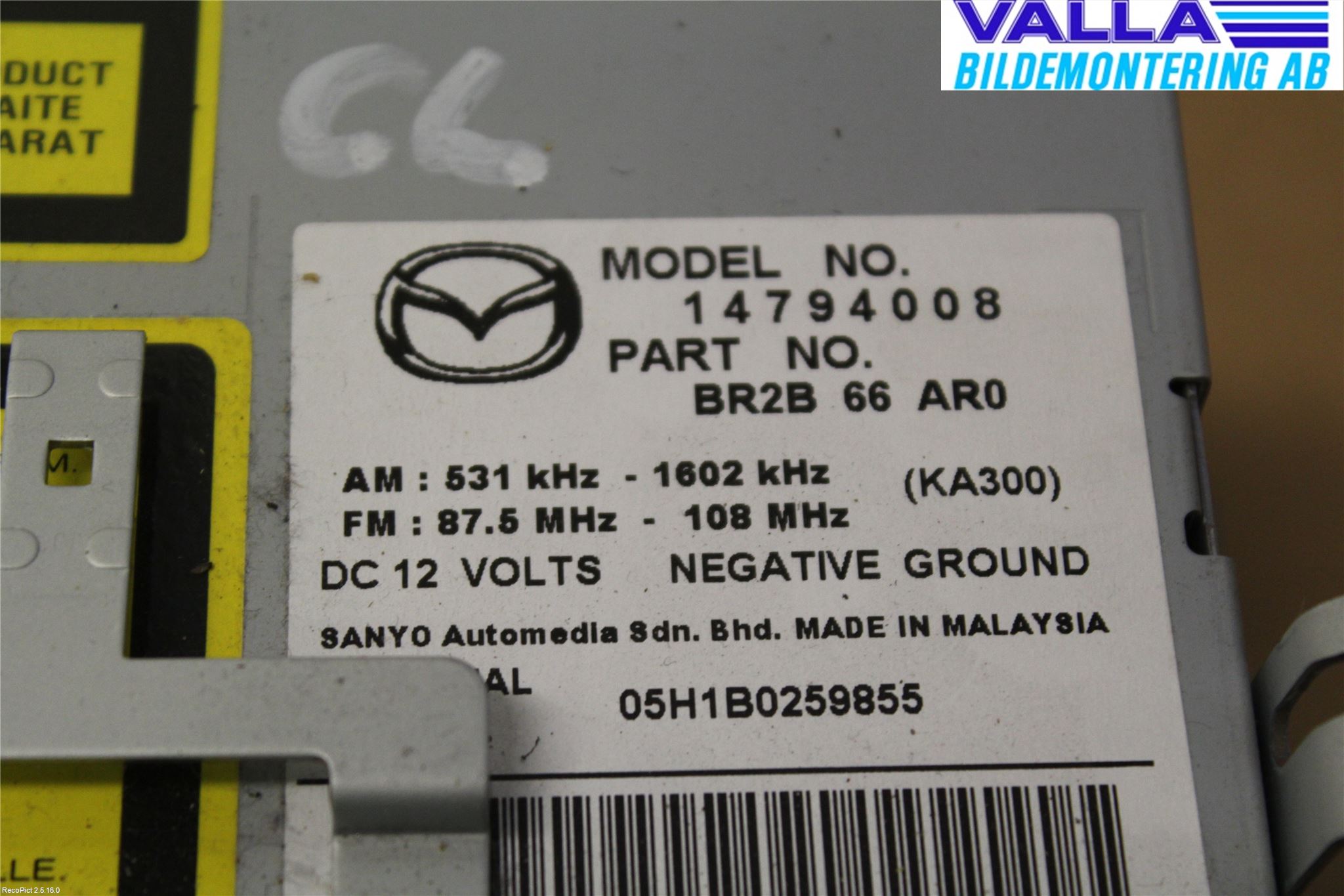 Mazda 3 I 03-06 Cd Radio - Multimediapanel