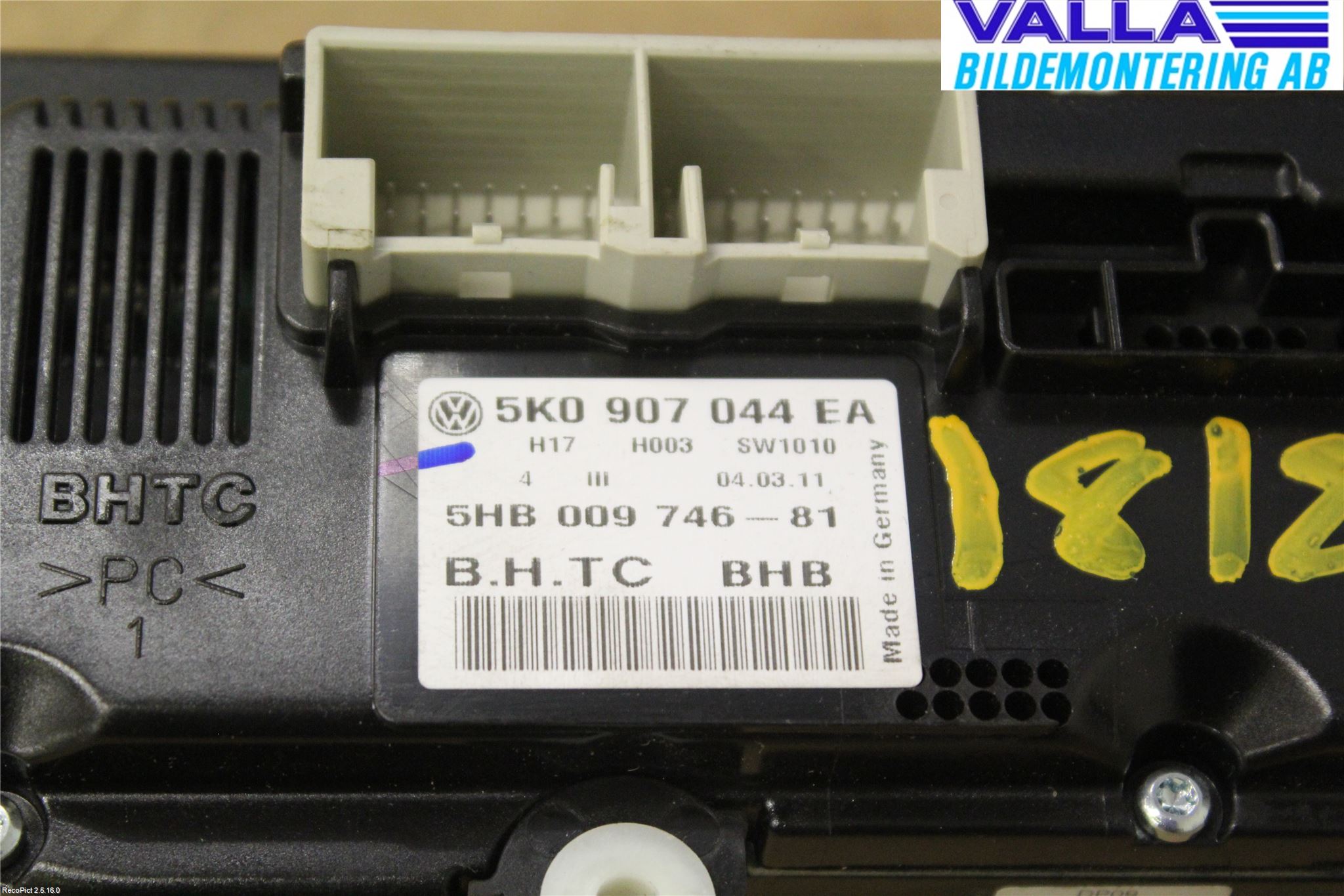 Volkswagen VW PASSAT 11-14 Värmereglage