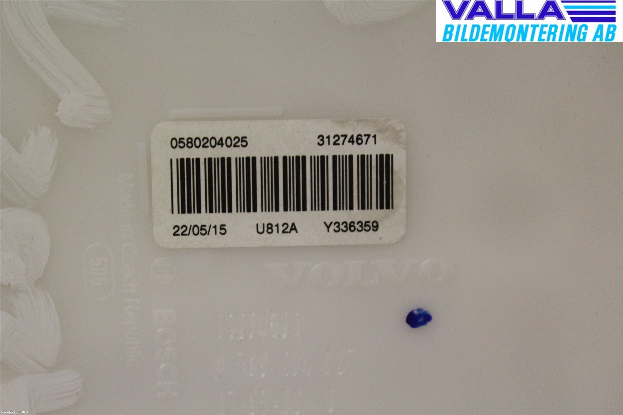 Volvo V70 14-16 Givare Tank