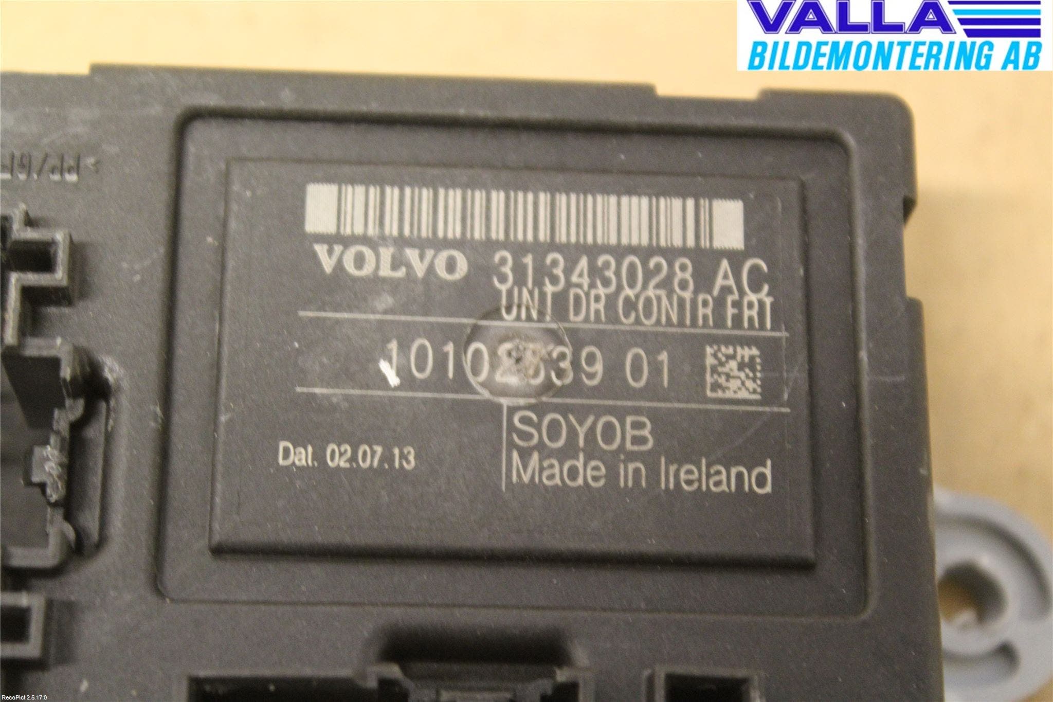 Volvo V70 14-16 Styrenhet Dörr