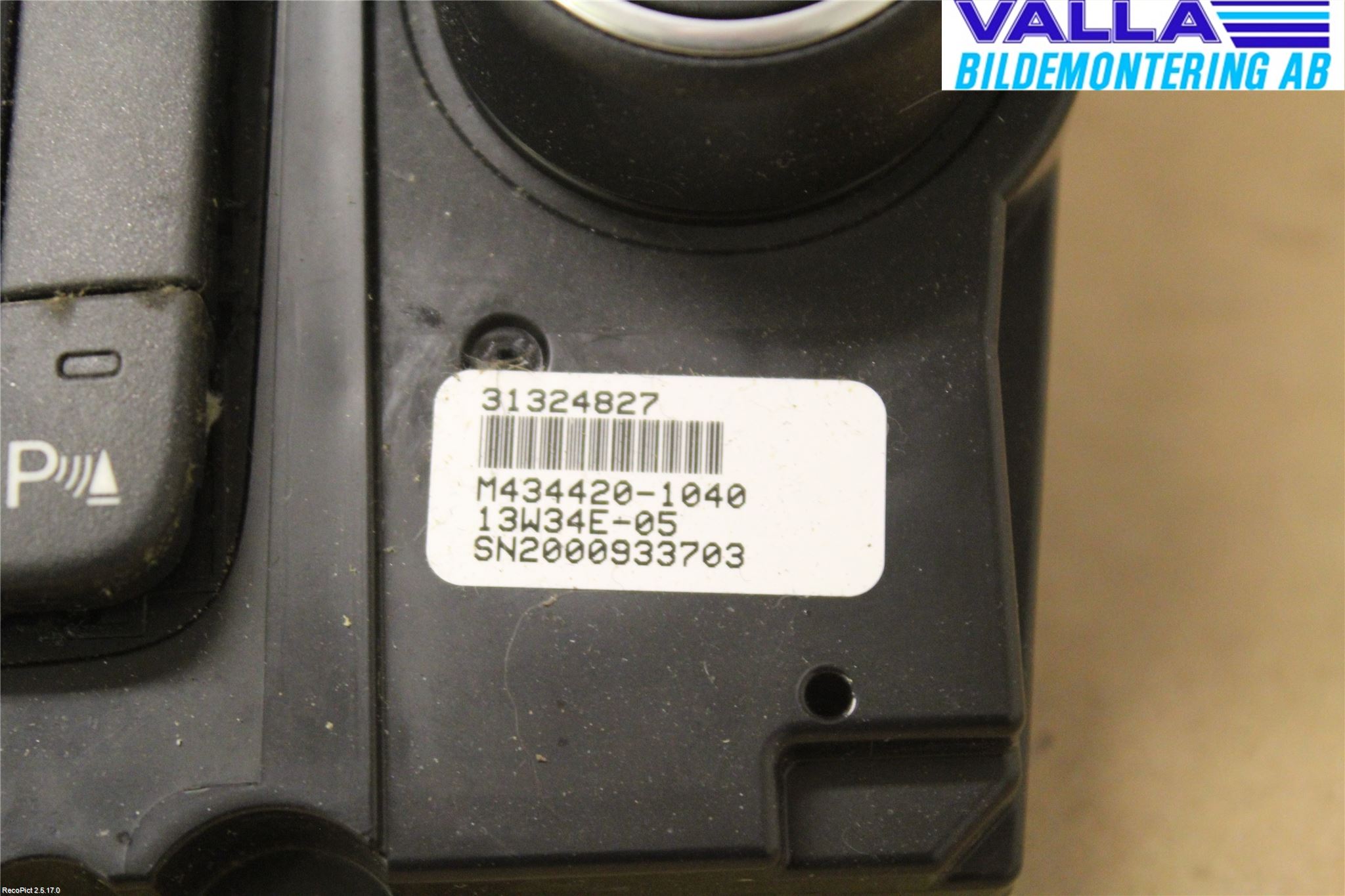 Volvo V70 14-16 Värmereglage