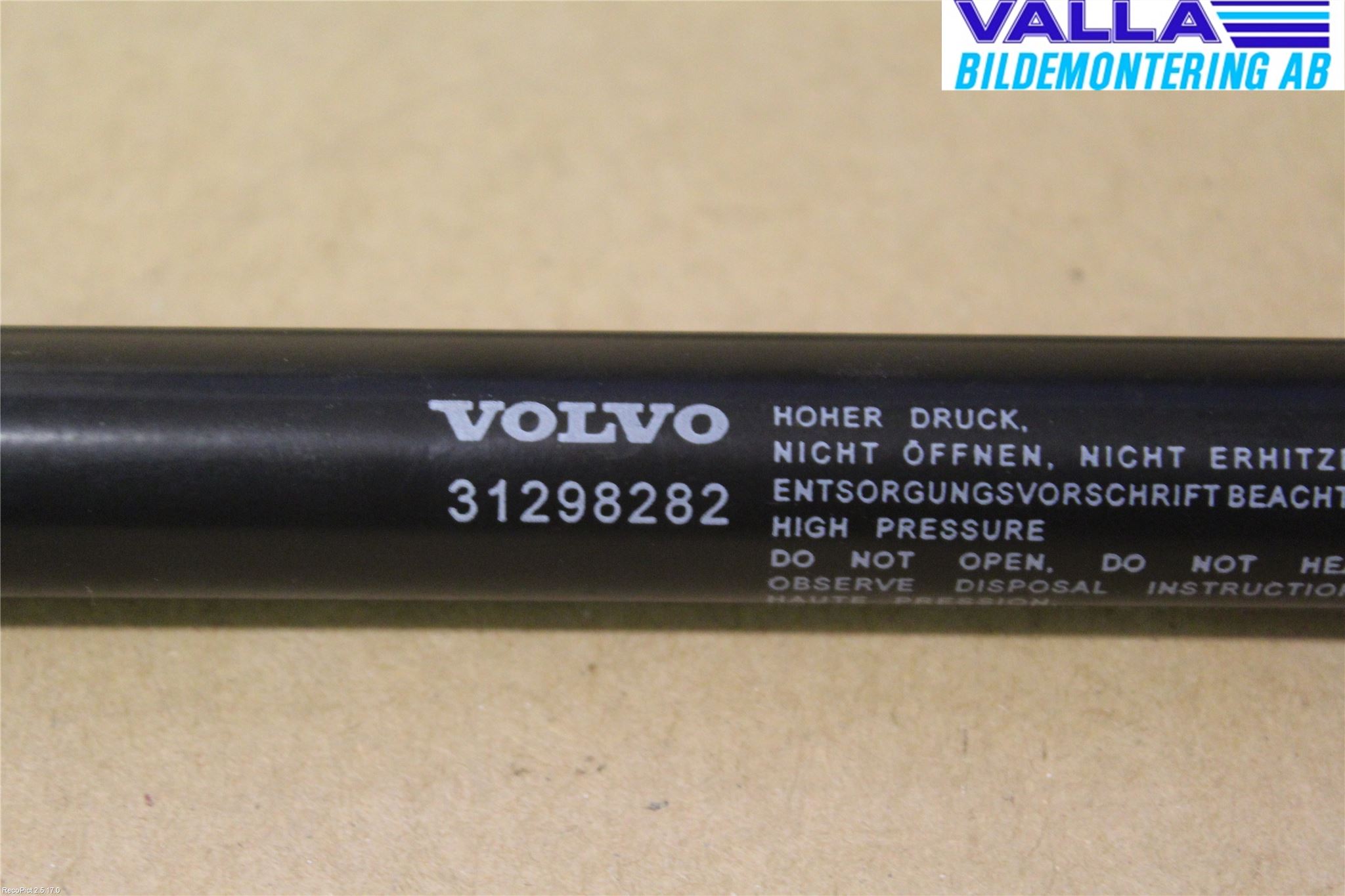 Volvo V40 12-19 Gasfjäder Motorhuv