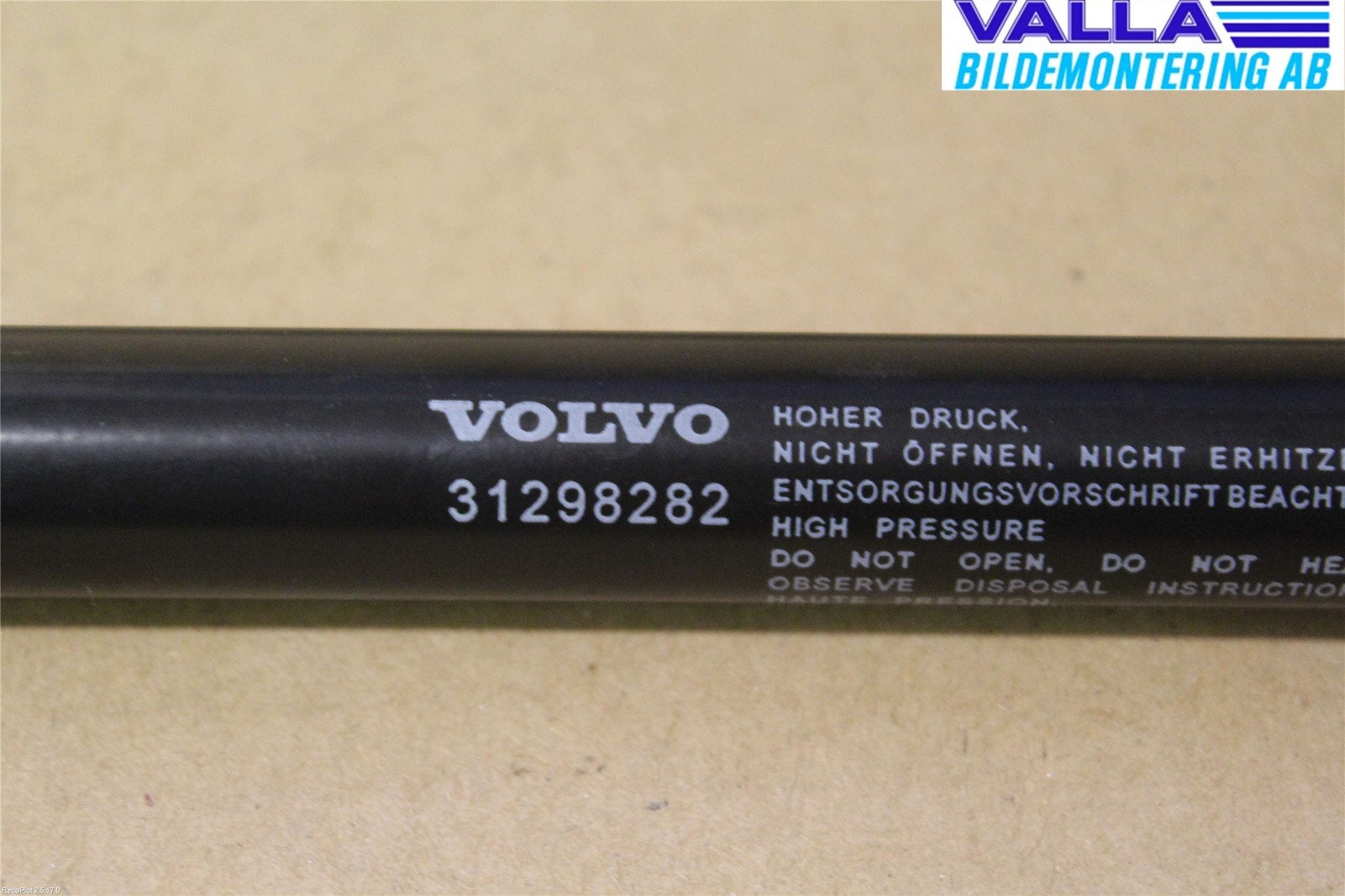 Volvo V40 12-19 Gasfjäder Motorhuv