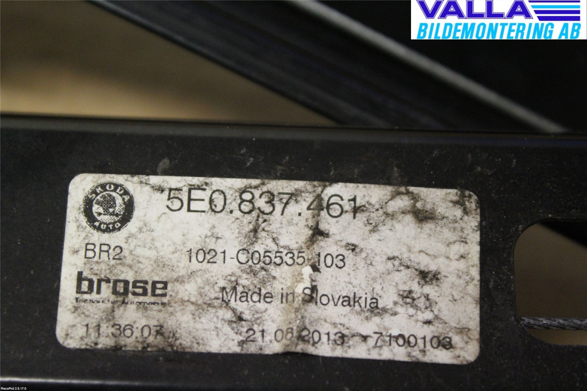 Skoda OCTAVIA (5E) 13-20 Fönsterhissmekanism