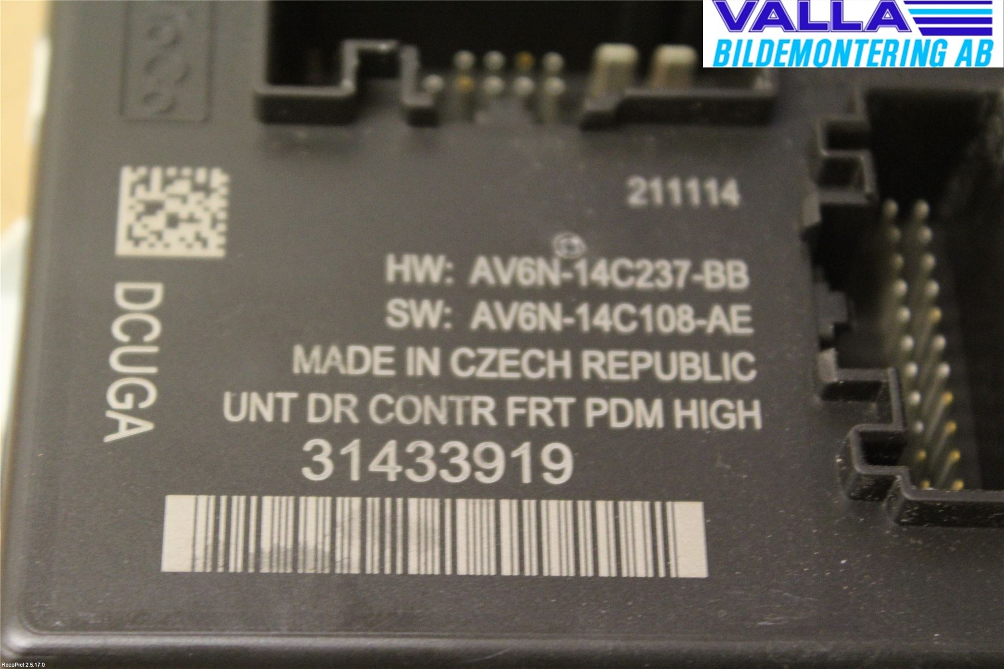 Volvo V40 12-19 Styrenhet Dörr