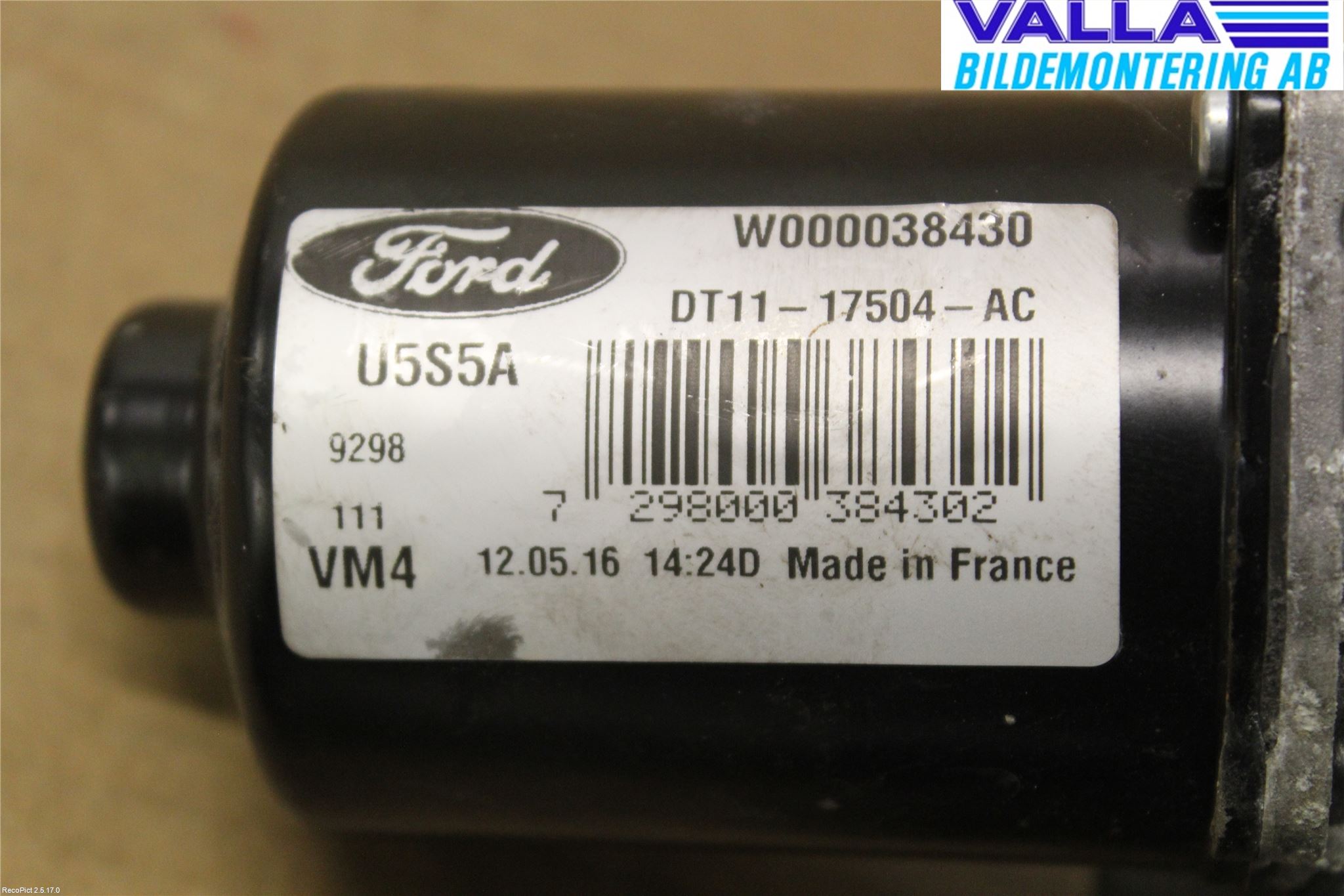 Ford TRANSIT/TOURNEO CONNECT 13-22 Torkarmotor Vindruta