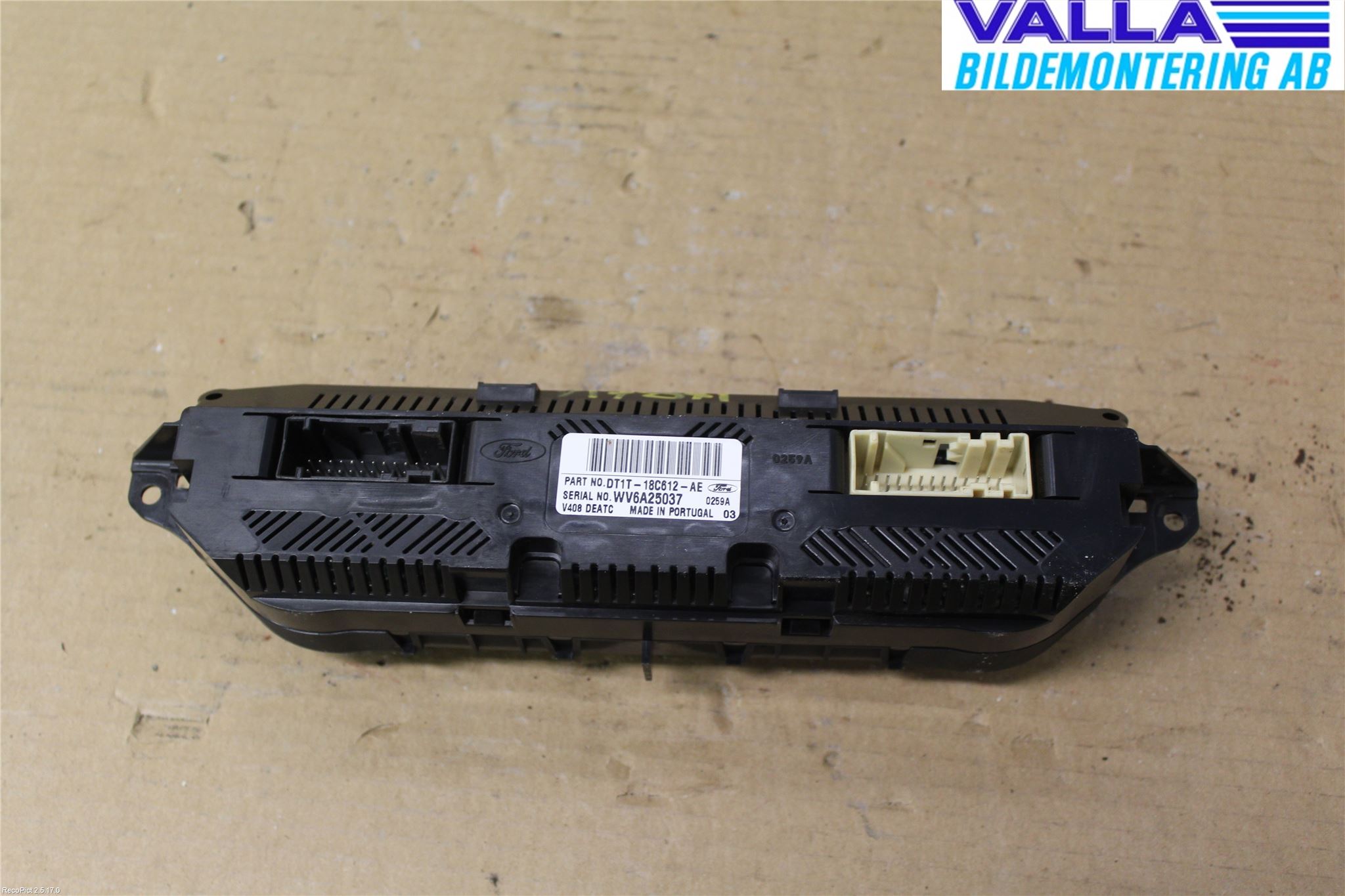 Ford TRANSIT/TOURNEO CONNECT 13-22 Värmereglage