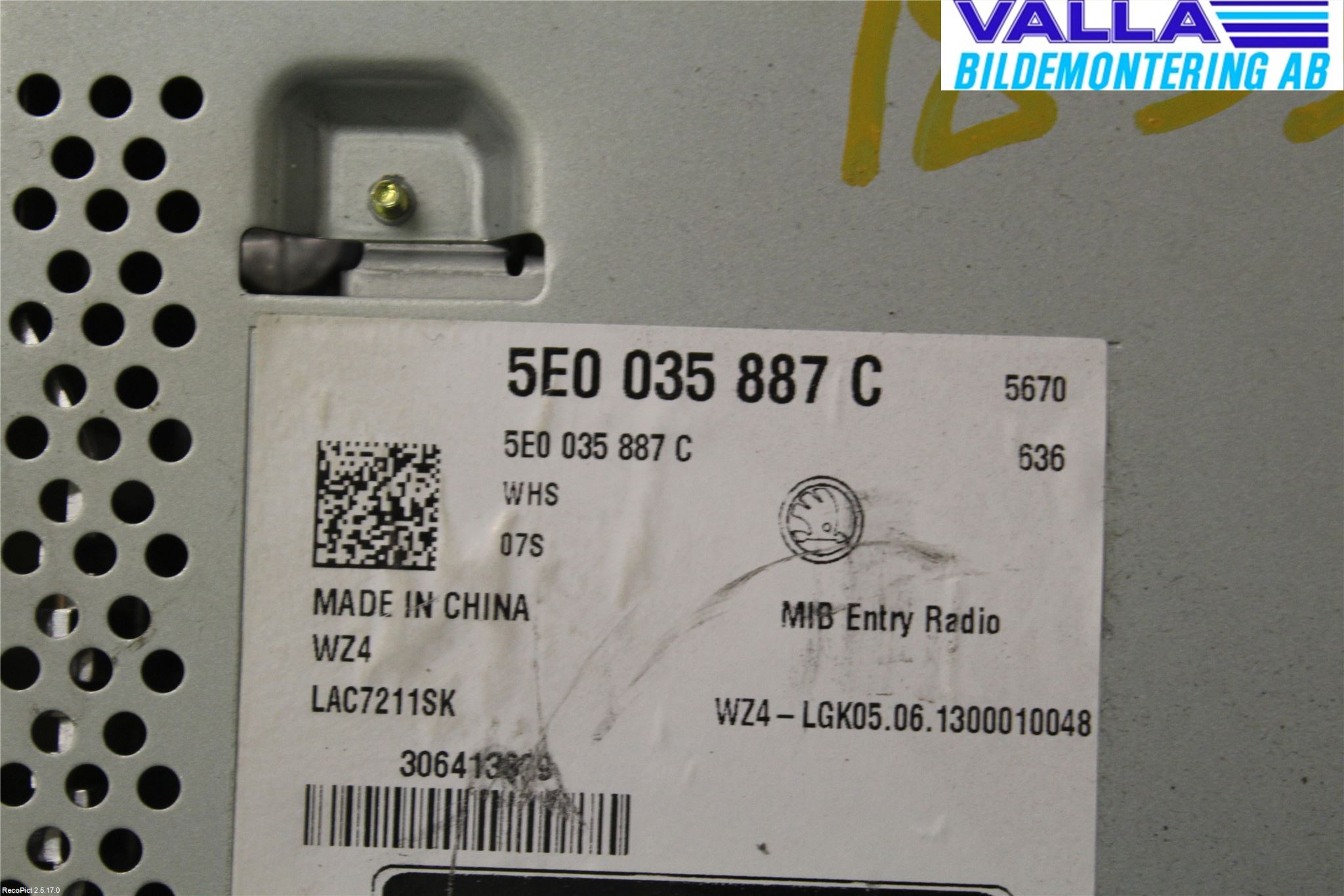 Skoda OCTAVIA (5E) 13-20 Cd Radio - Multimediapanel