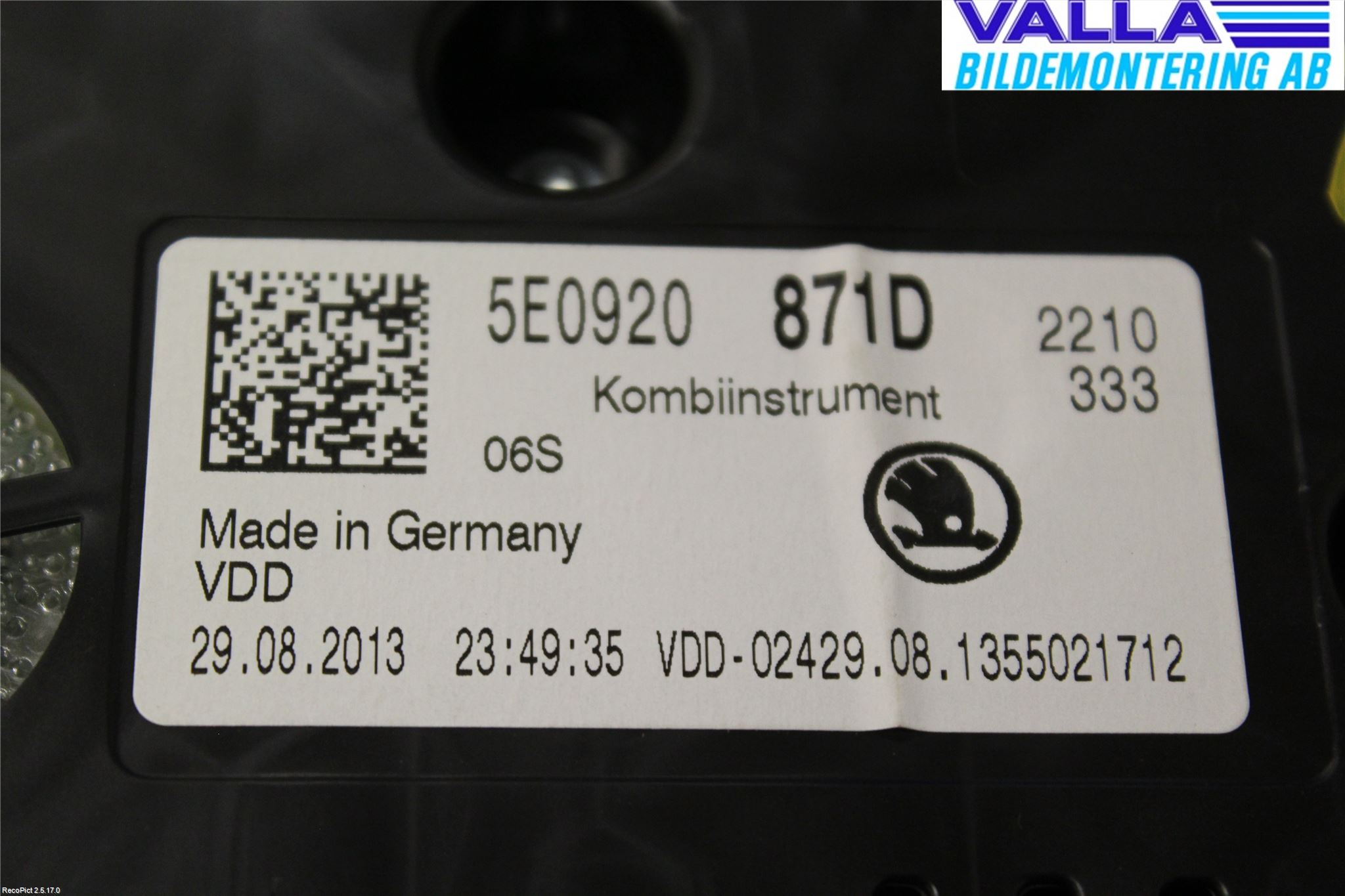 Skoda OCTAVIA (5E) 13-20 Instrument Komb