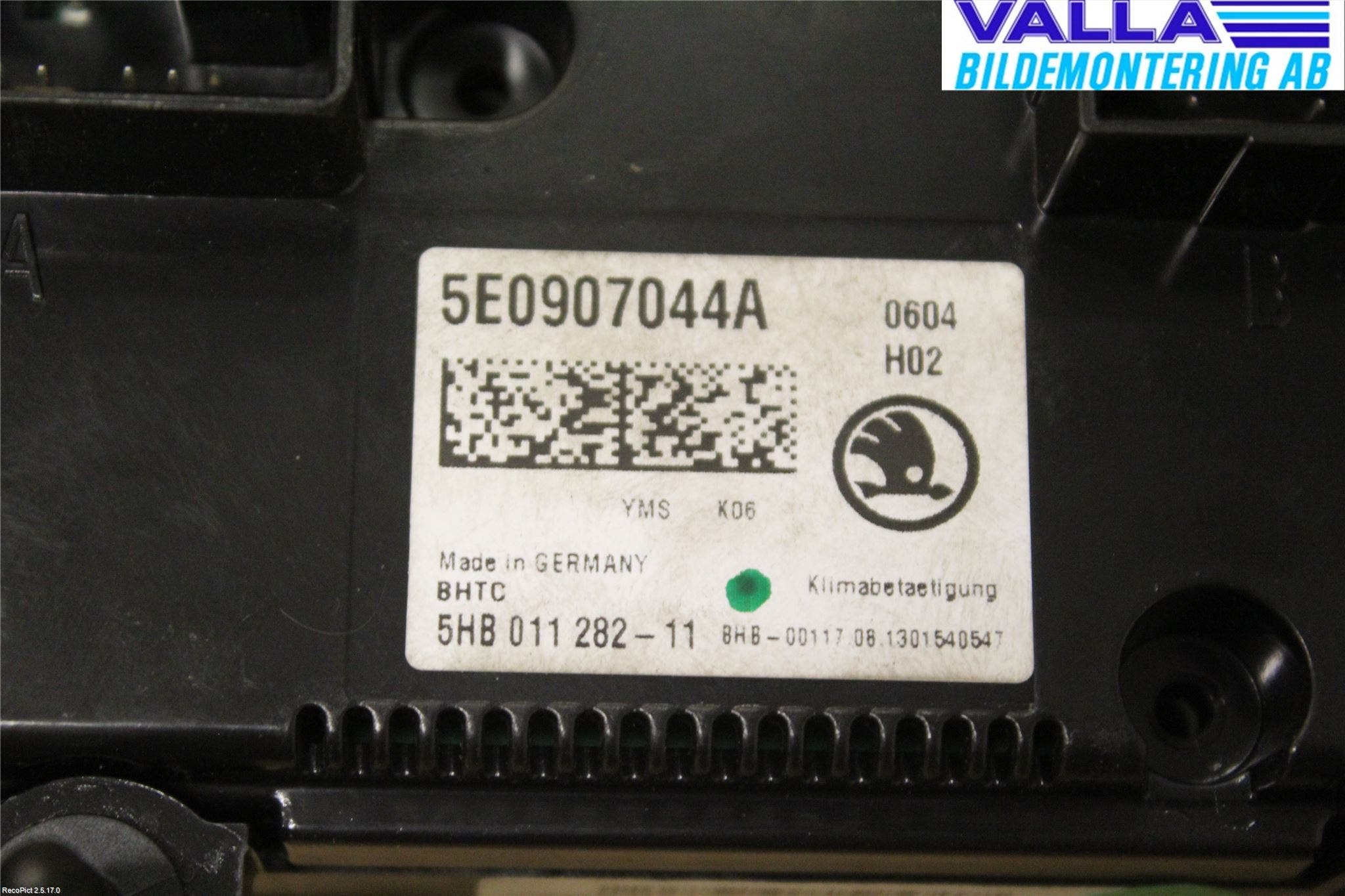 Skoda OCTAVIA (5E) 13-20 Värmereglage