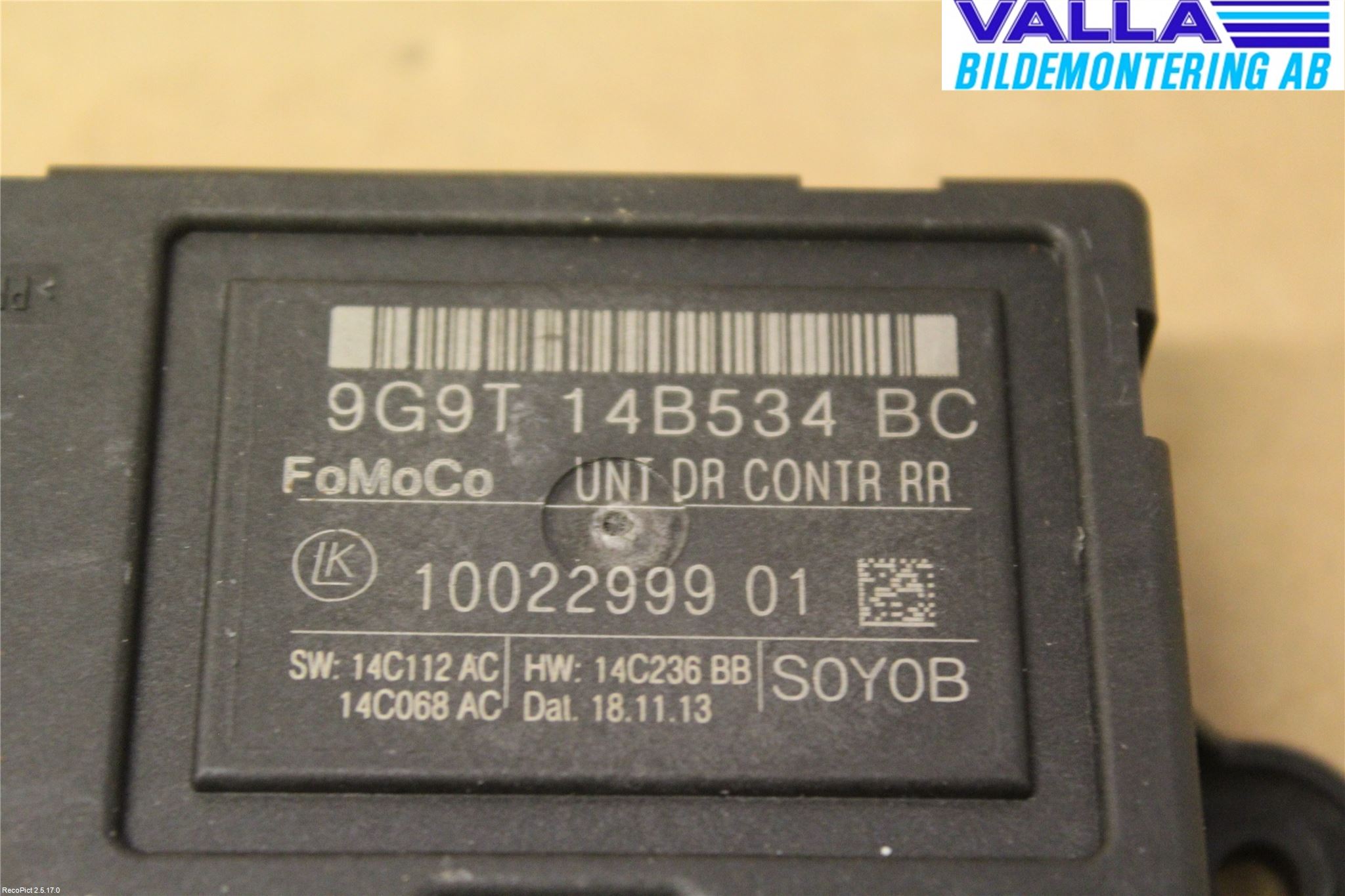 Volvo V70 14-16 Styrenhet Dörr