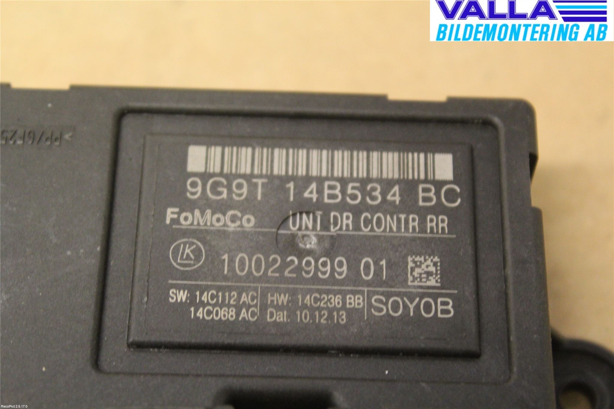 Volvo V70 14-16 Styrenhet Dörr