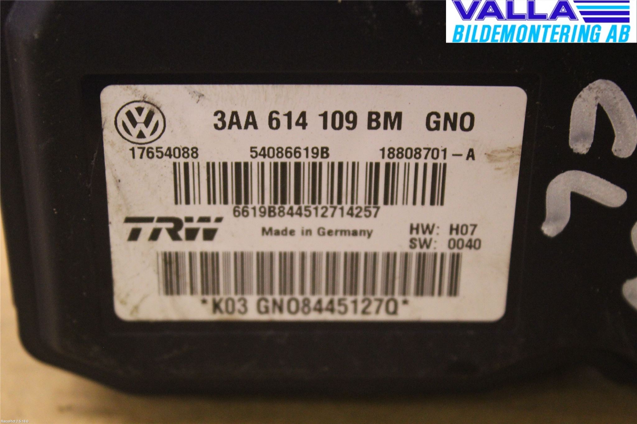 Volkswagen VW PASSAT 11-14 Abs Hydraulaggregat