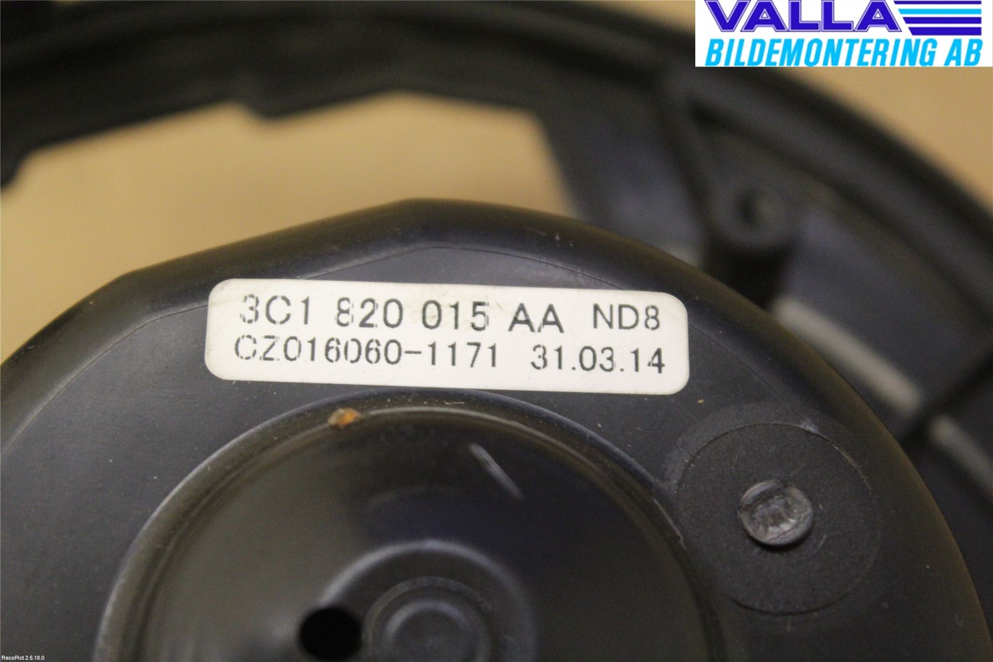 Volkswagen VW PASSAT 11-14 Värmefläkt