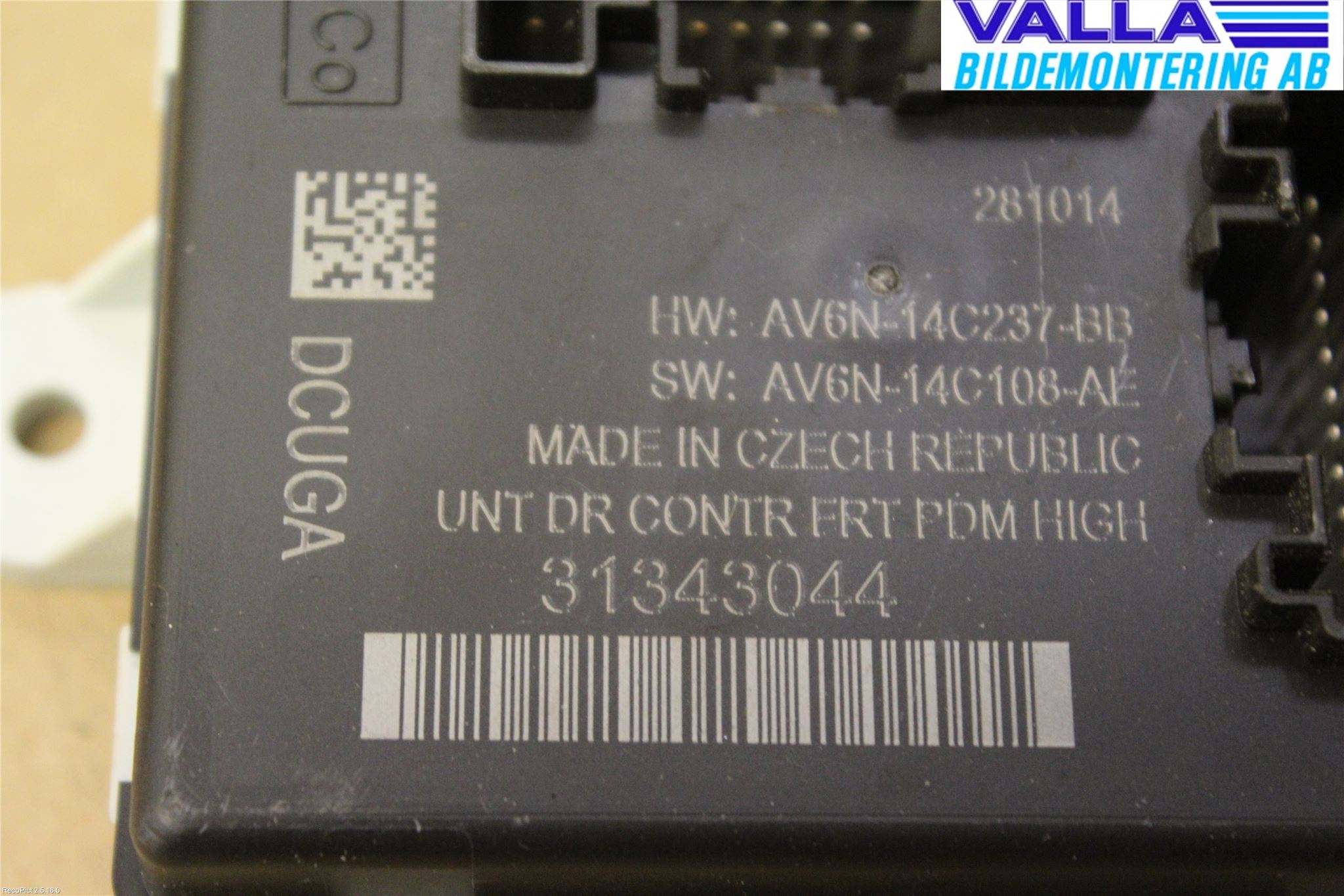 Volvo V40 12-19 Styrenhet Dörr