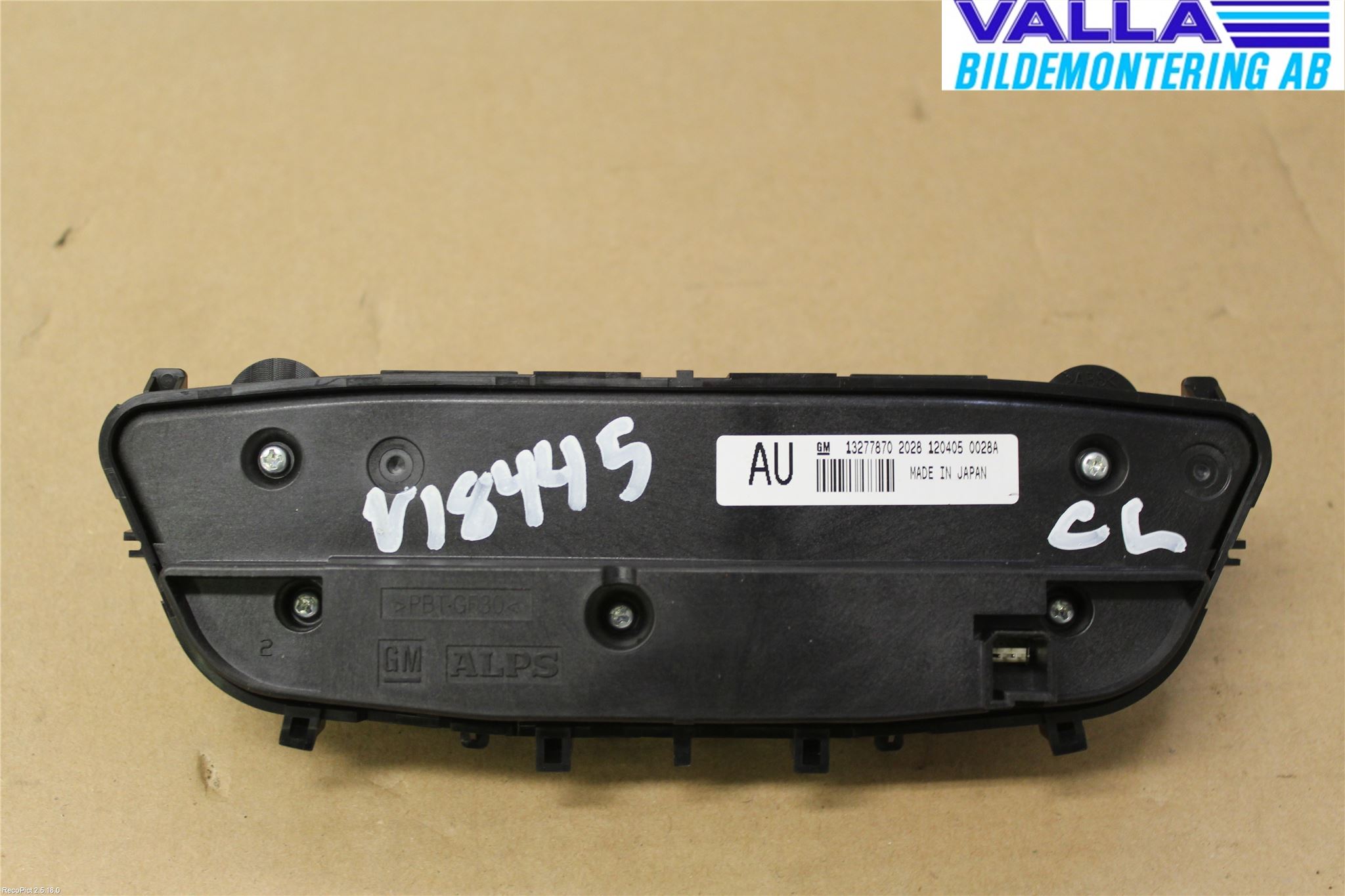 Opel INSIGNIA 09-16 Värmereglage