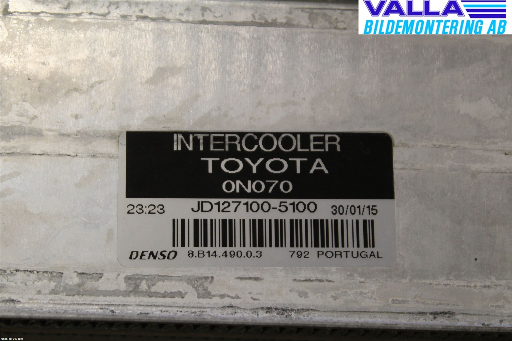 Toyota YARIS XP90 06-11 Laddluft-Intercooler Kyl