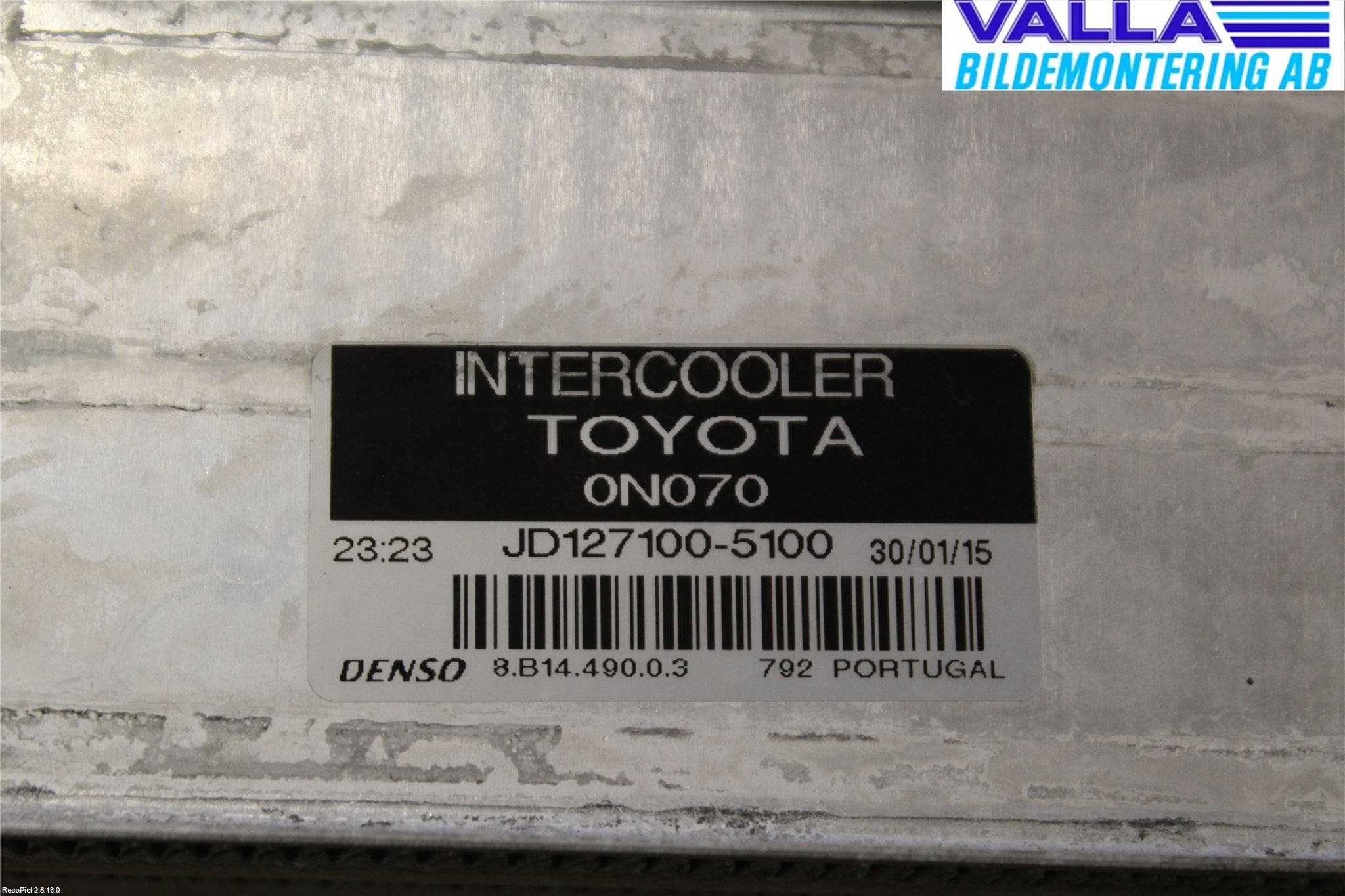 Toyota YARIS XP90 06-11 Laddluft-Intercooler Kyl