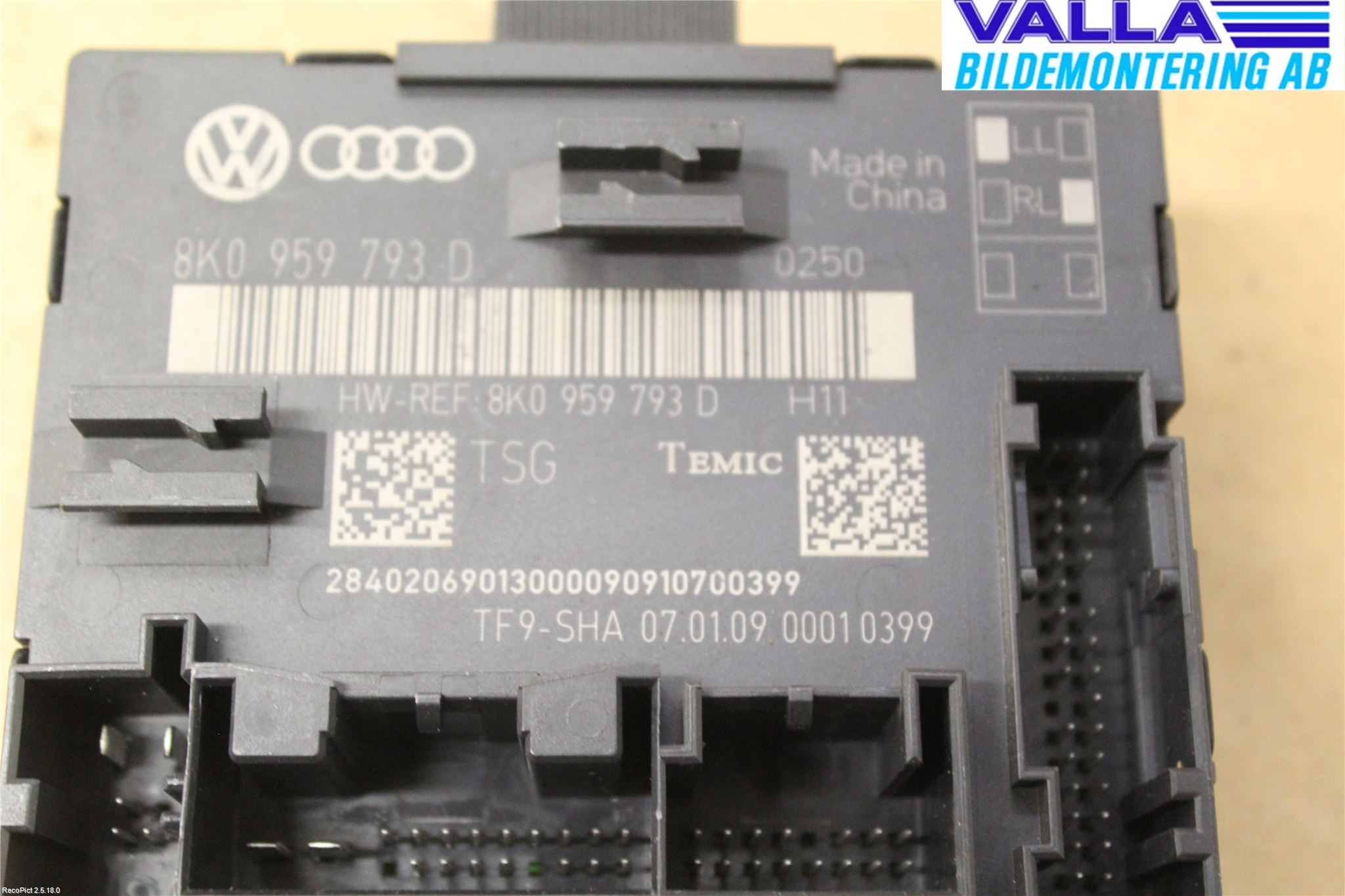 Audi A4/S4 08-11 Styrenhet Dörr