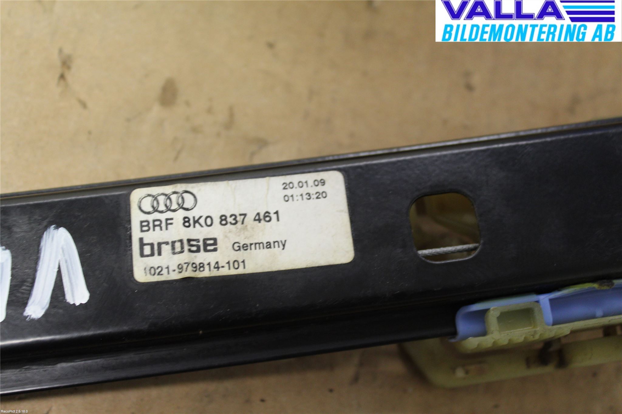 Audi A4/S4 08-11 Fönsterhissmekanism