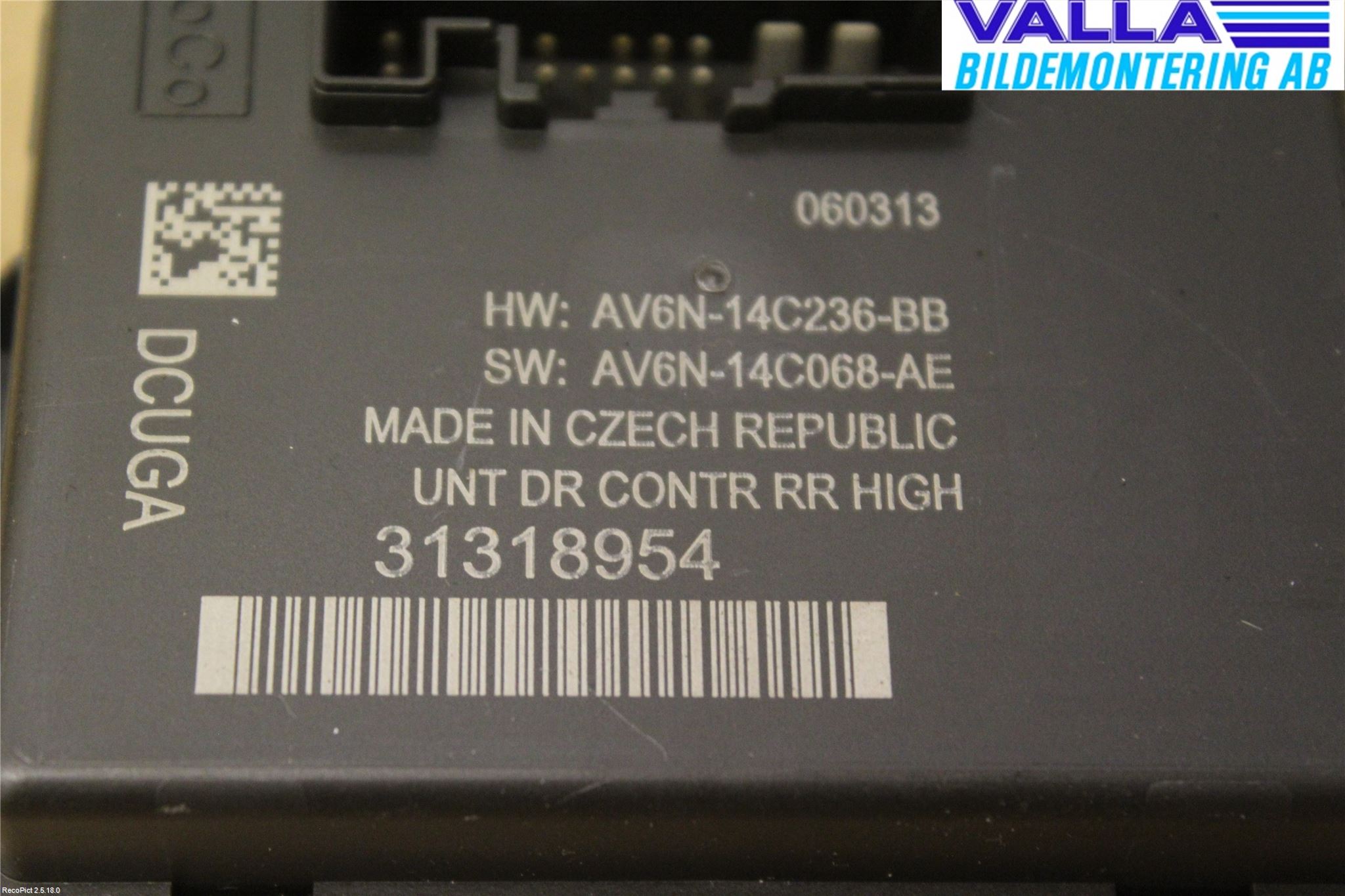 Volvo V40 12-19 Styrenhet Dörr