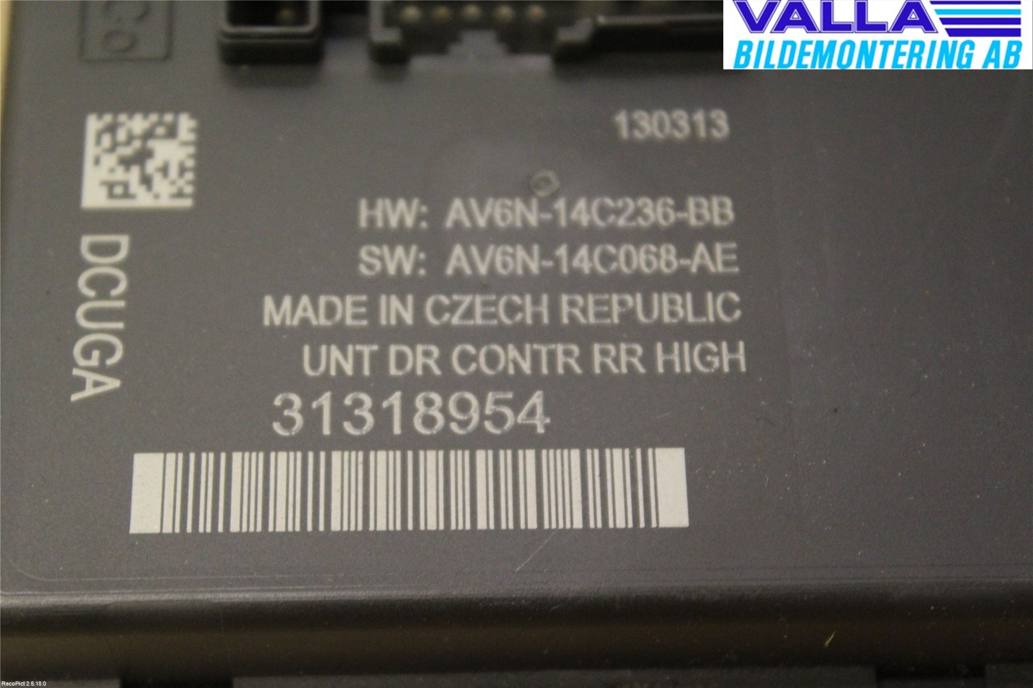 Volvo V40 12-19 Styrenhet Dörr