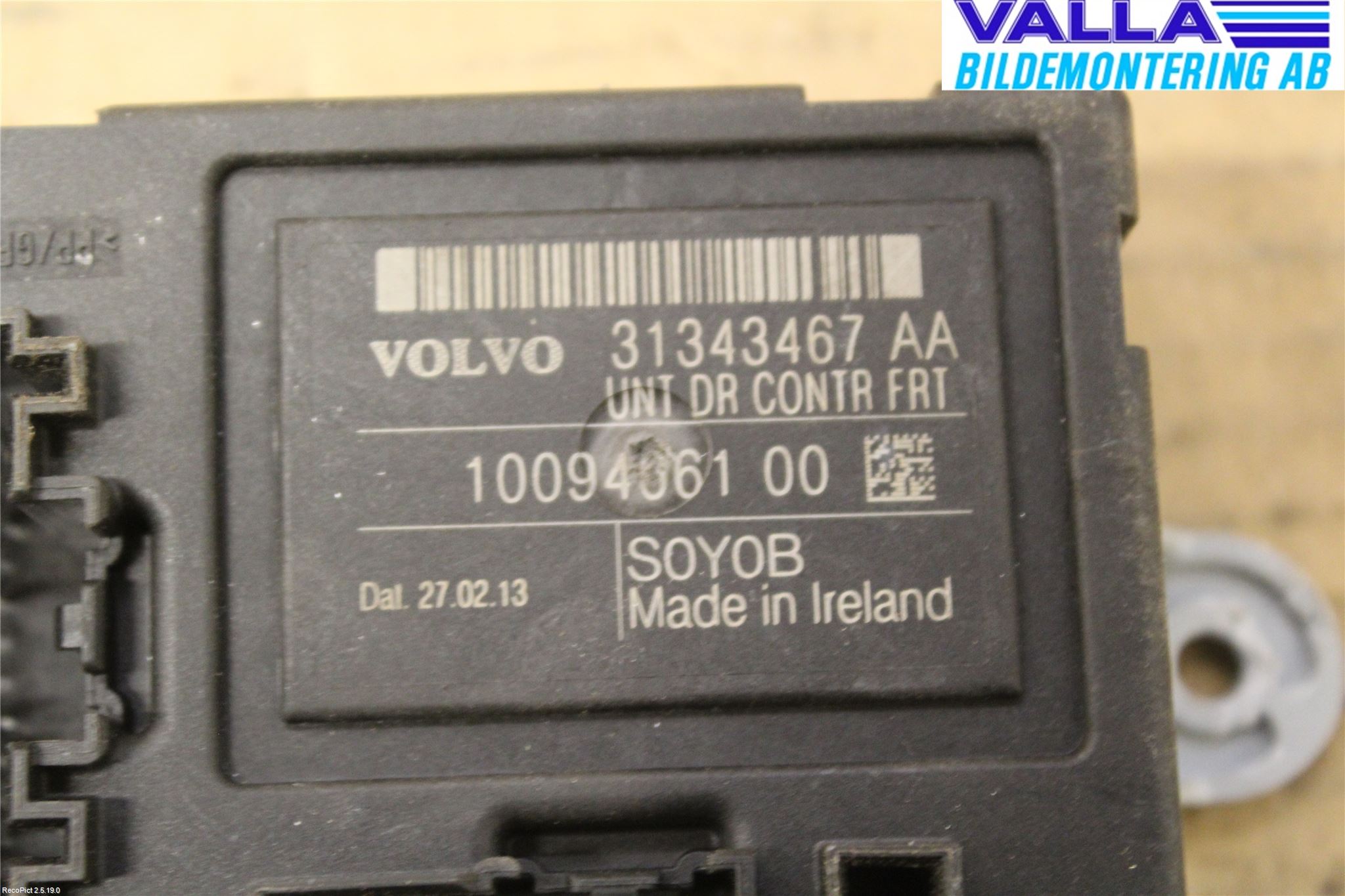 Volvo V70 08-13 Styrenhet Dörr